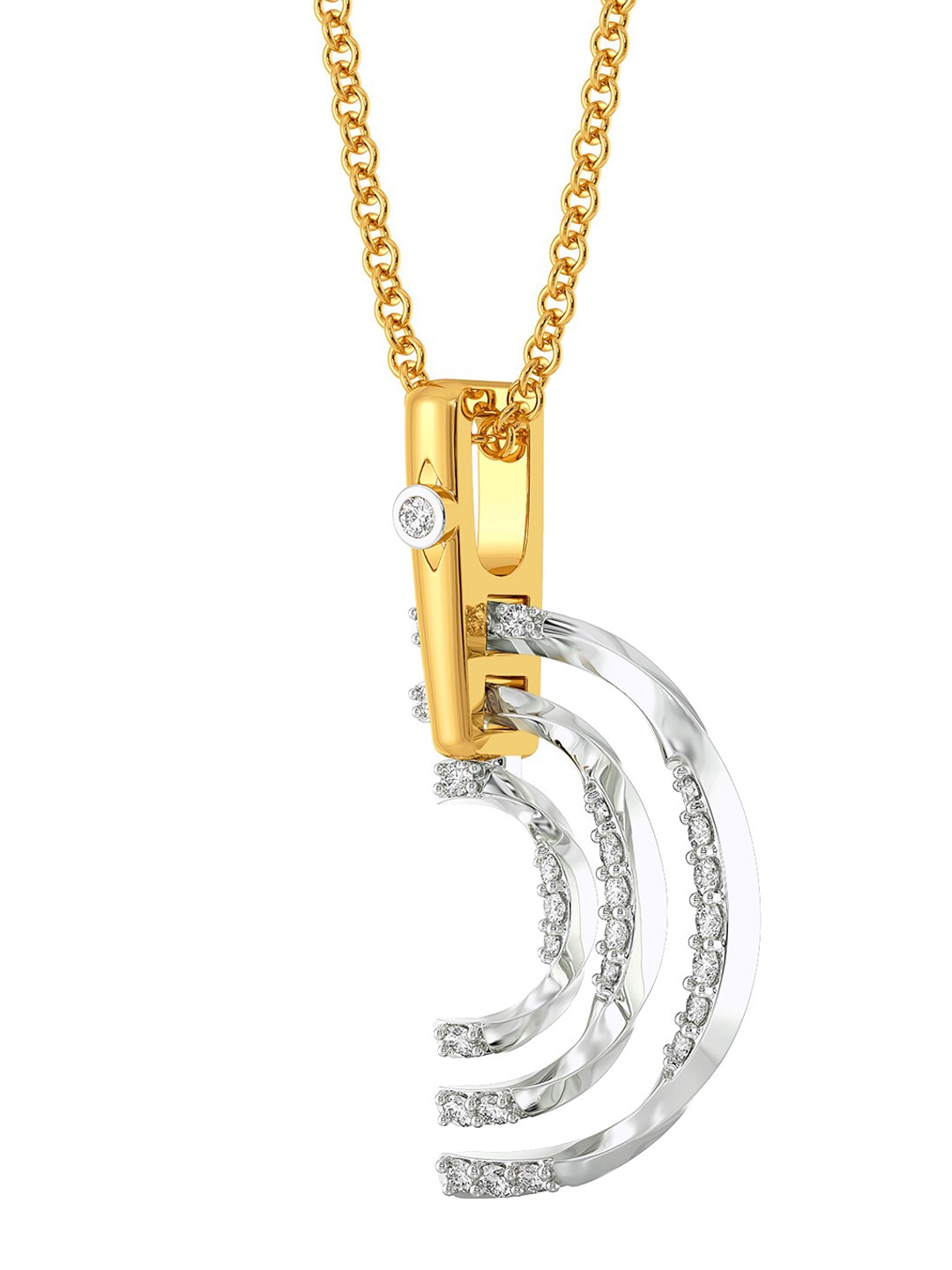 

MELORRA Excel at Home Rhodium - Plated 18KT Gold Diamond Pendant - 2.44 gm