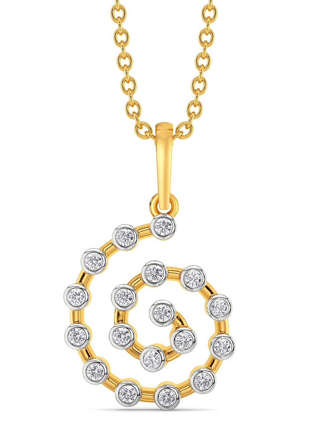 

MELORRA Hip N Casual Rhodium-Plated 18KT Gold Diamond-Studded Pendant - 2.2 gm