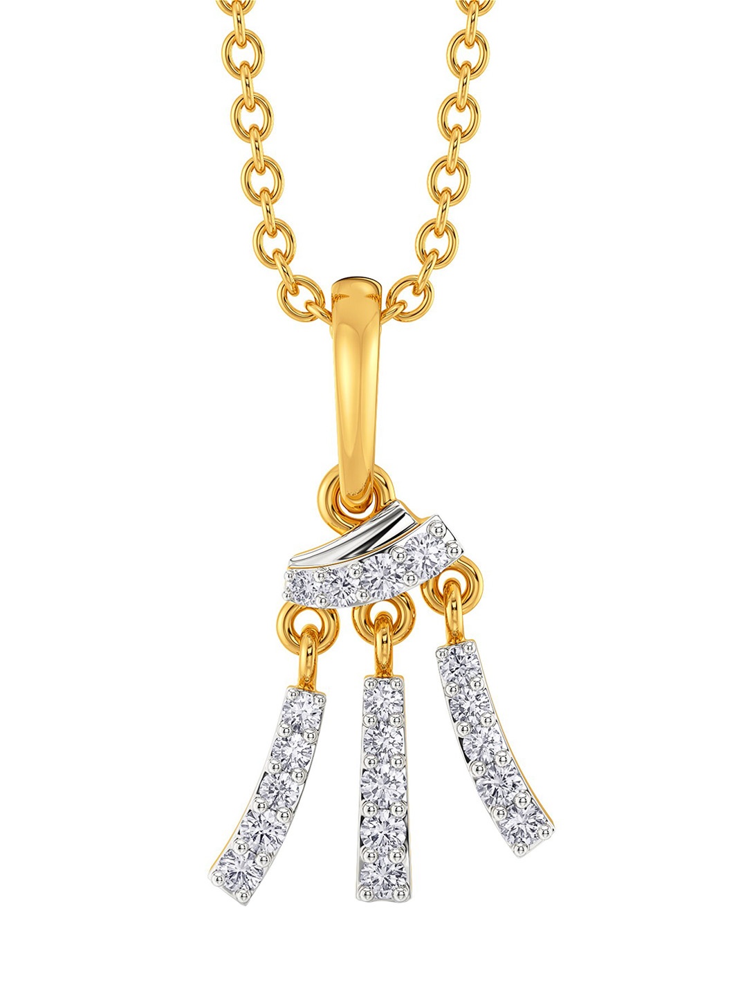 

MELORRA The Big Shirt Rhodium - Plated 18KT Gold Diamond Pendant - 1.67 gm