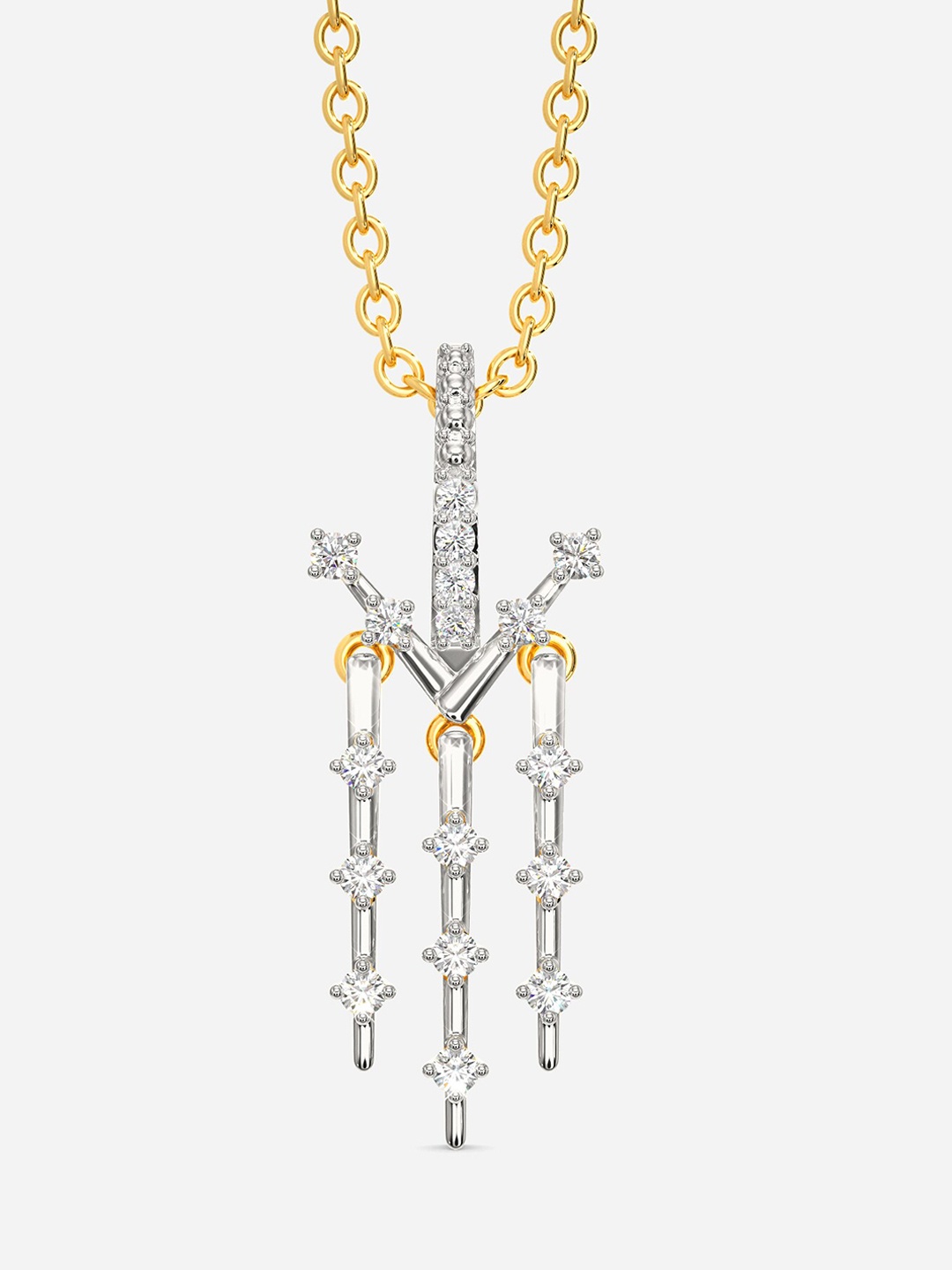

MELORRA My Kinda Shimmer Rhodium-Plated 18KT Gold Diamond-Studded Pendant - 1.52 gm