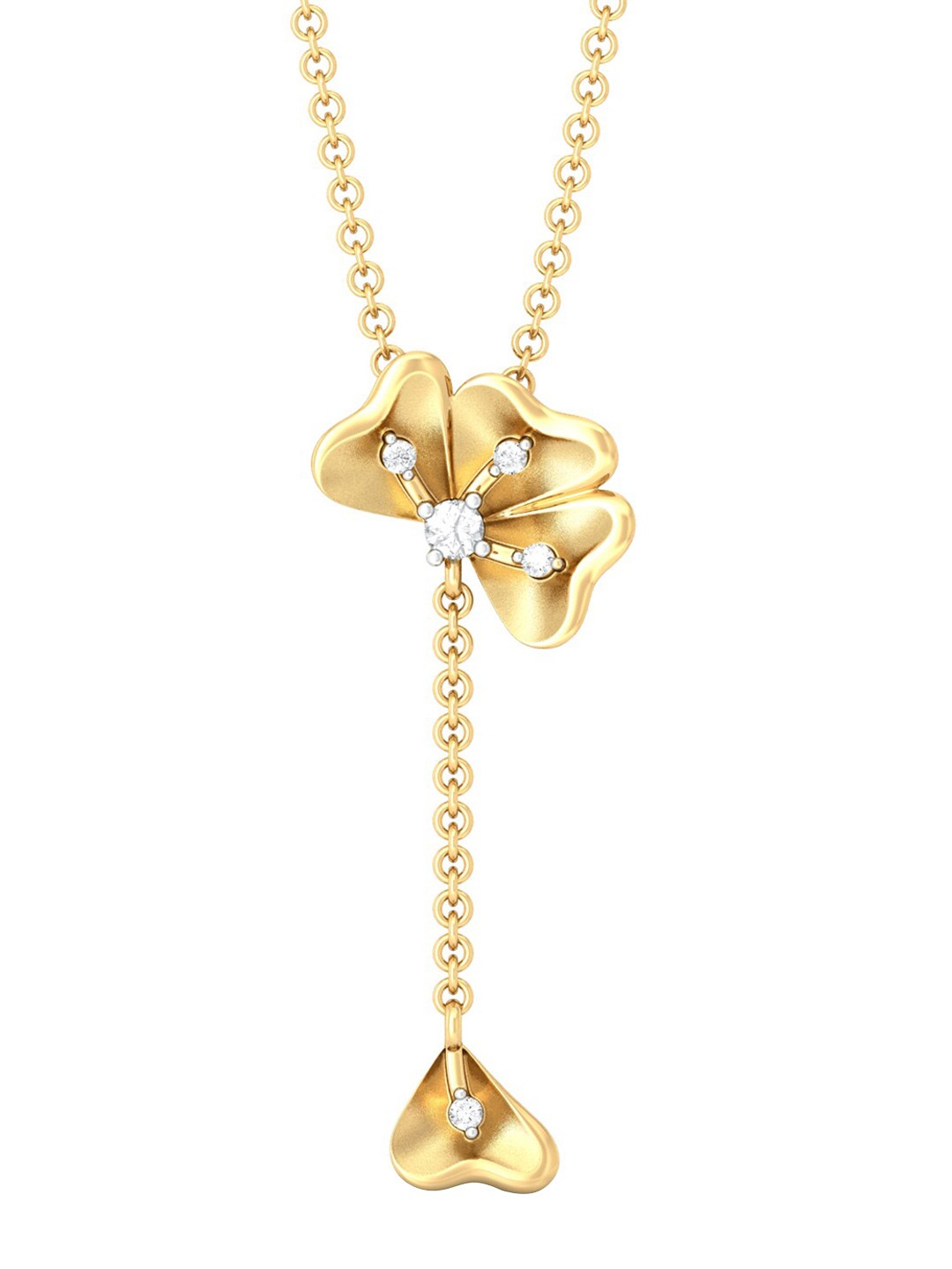 

Melorra Fall Flowers 18KT Gold Diamond Pendant-2.5gm