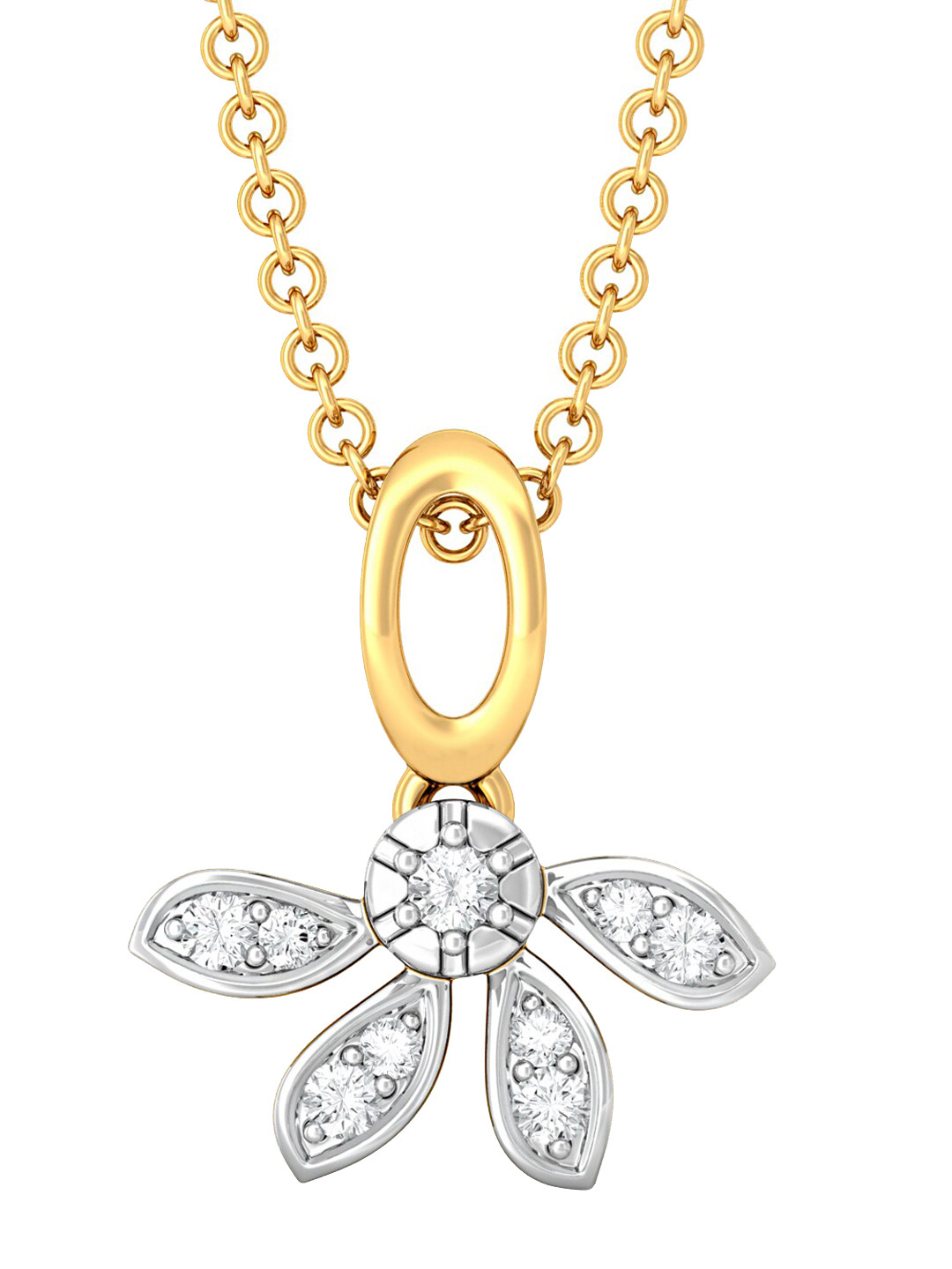 

MELORRA 18KT Dew Cue Rhodium Plated Diamond Pendant - 1.85 g, Yellow