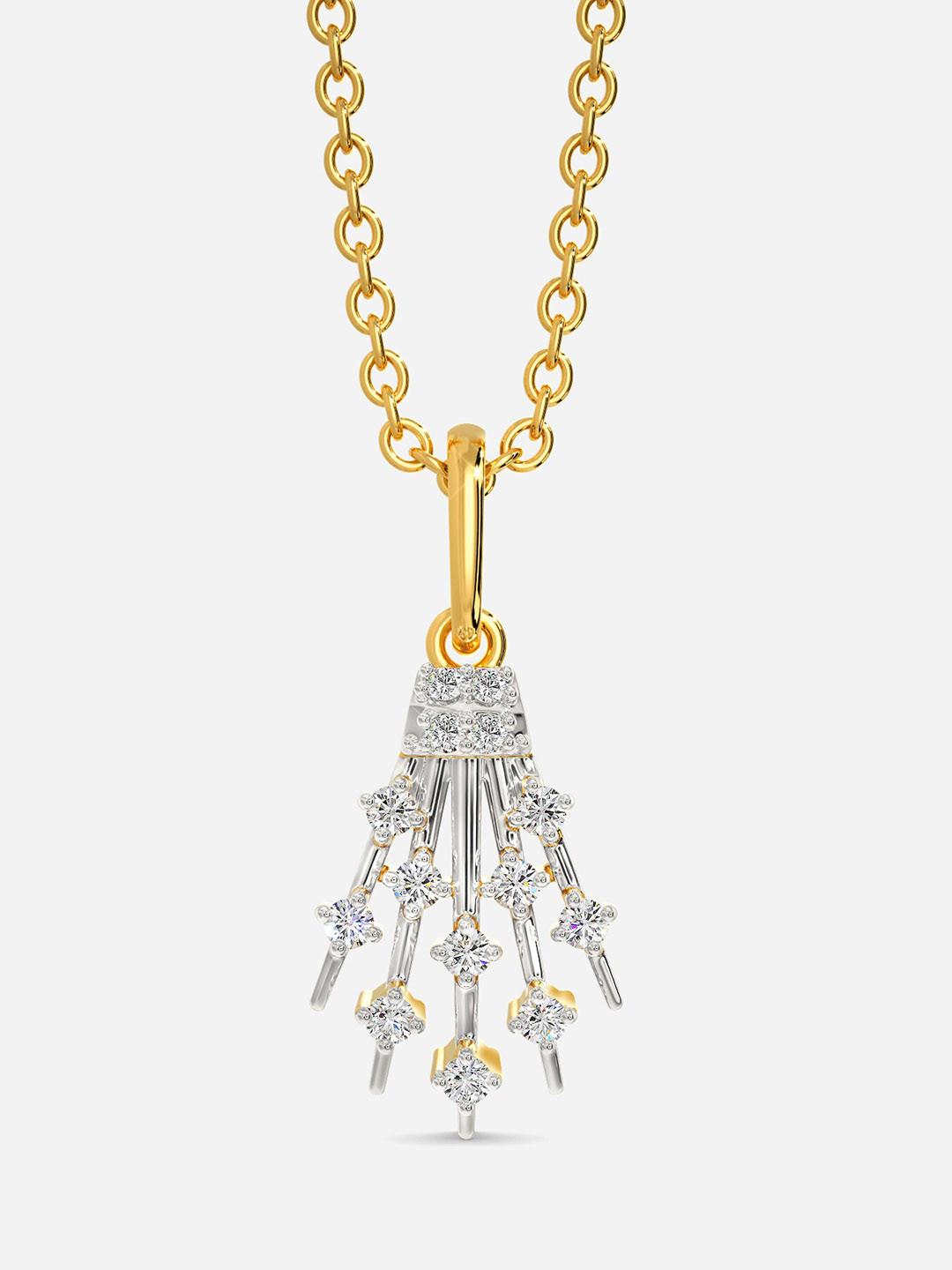 

MELORRA Glitz N Glam Rhodium - Plated 18KT Gold Diamond Pendant - 1.34 gm