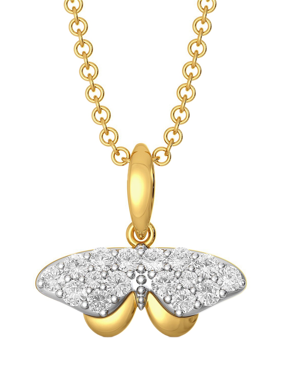 

Melorra Swing A Wing Rhodium-Plated 18KT Gold Diamond Pendant-2.0gm