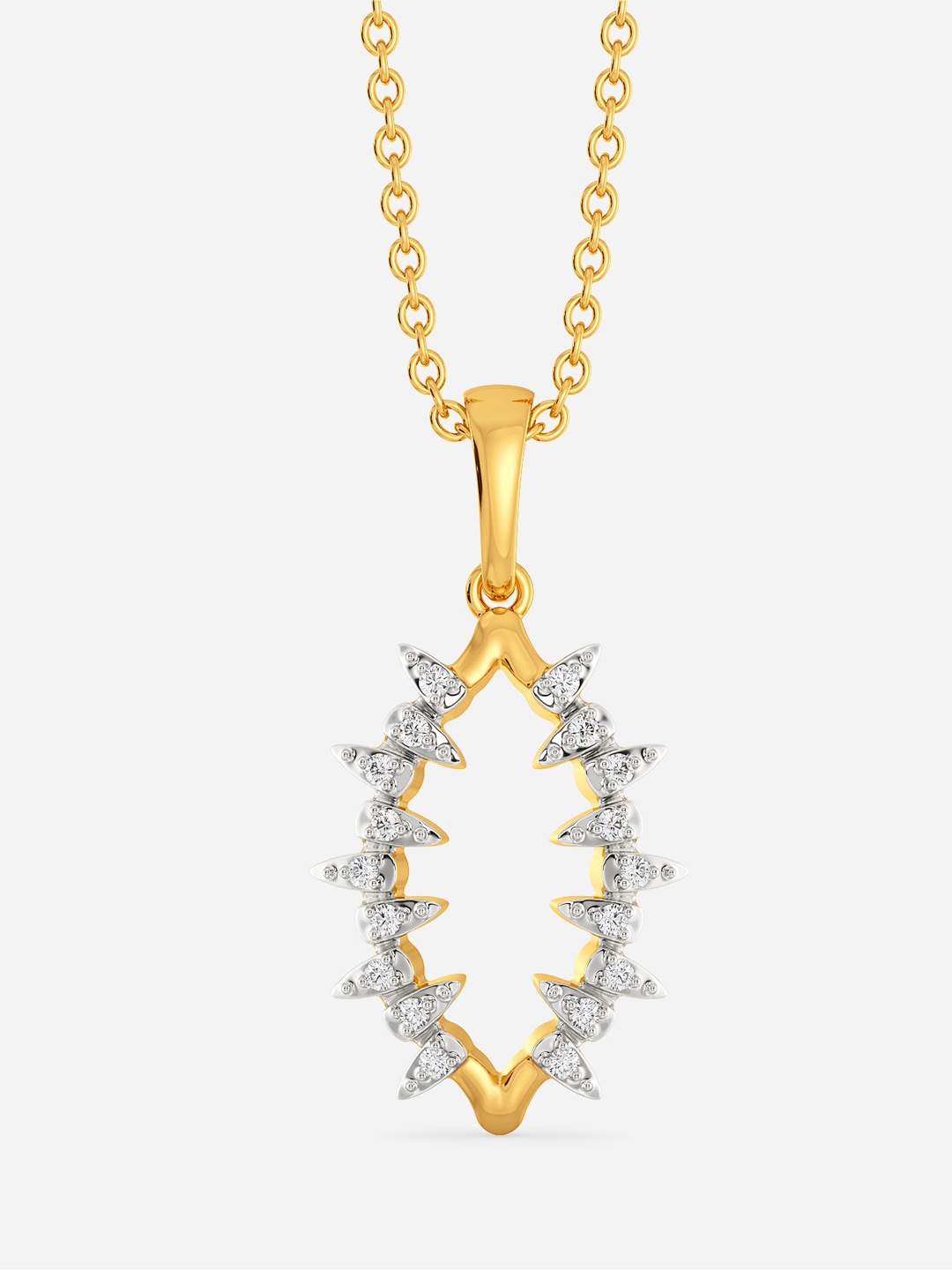 

MELORRA Zip n Zoom Rhodium-Plated 18KT Gold Diamond-Studded Pendant - 2.24 gm