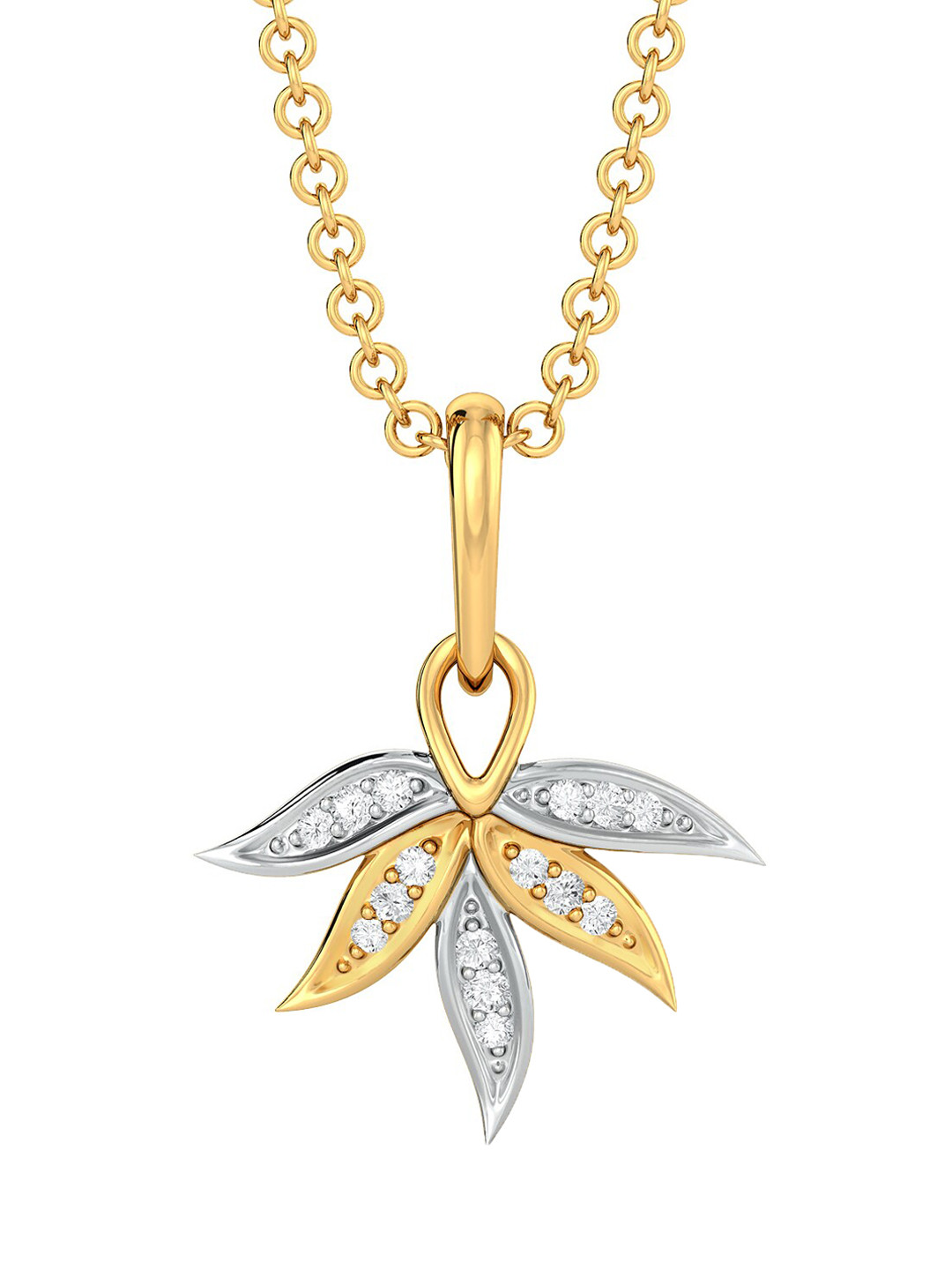 

MELORRA Tropical Artsy Rhodium-Plated 18KT Gold Diamond Pendants-1.6gm