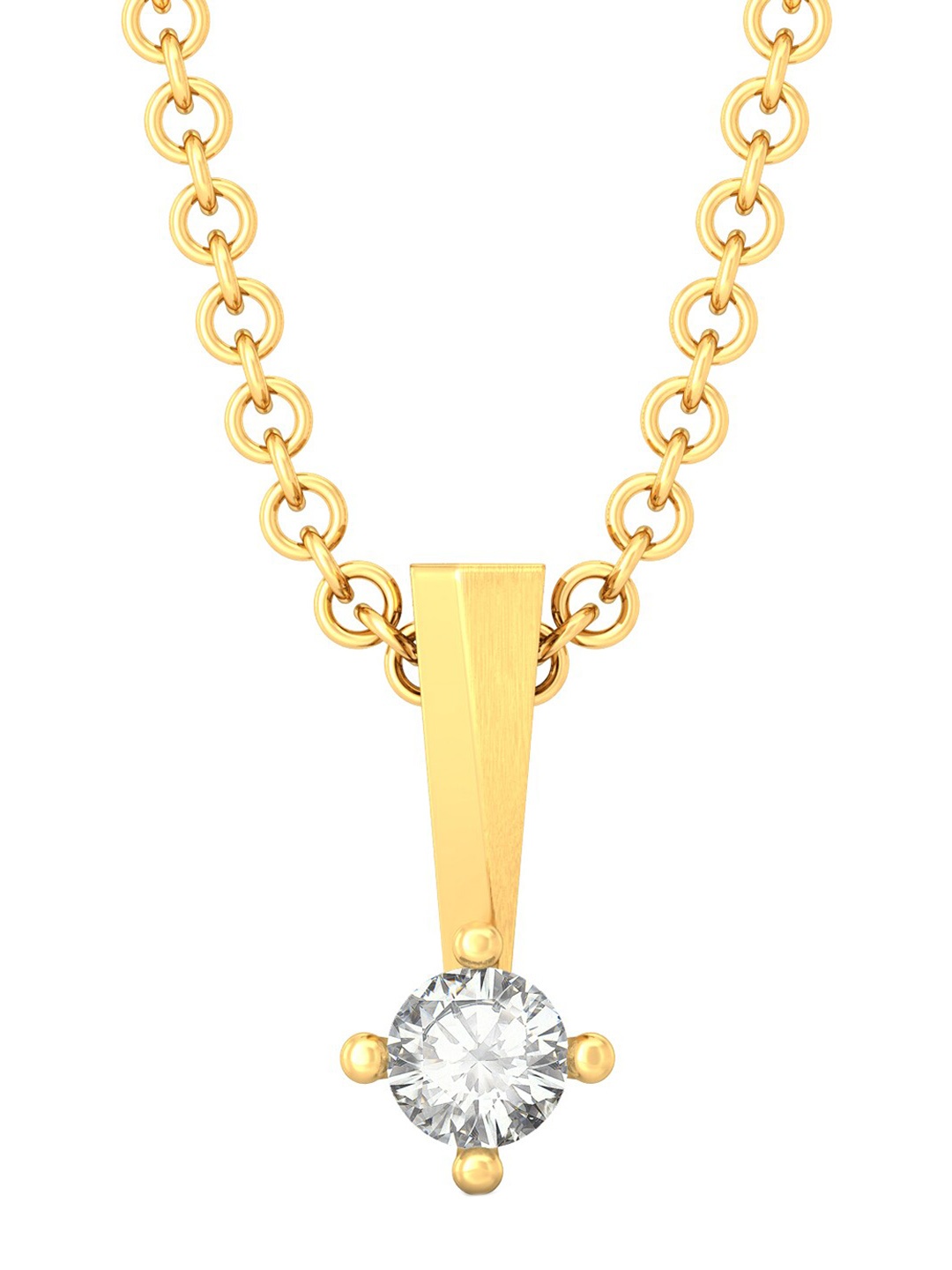 

MELORRA Sparkle Spot Rhodium-Plated 18KT Gold Diamond-Studded Pendant - 0.5 gm