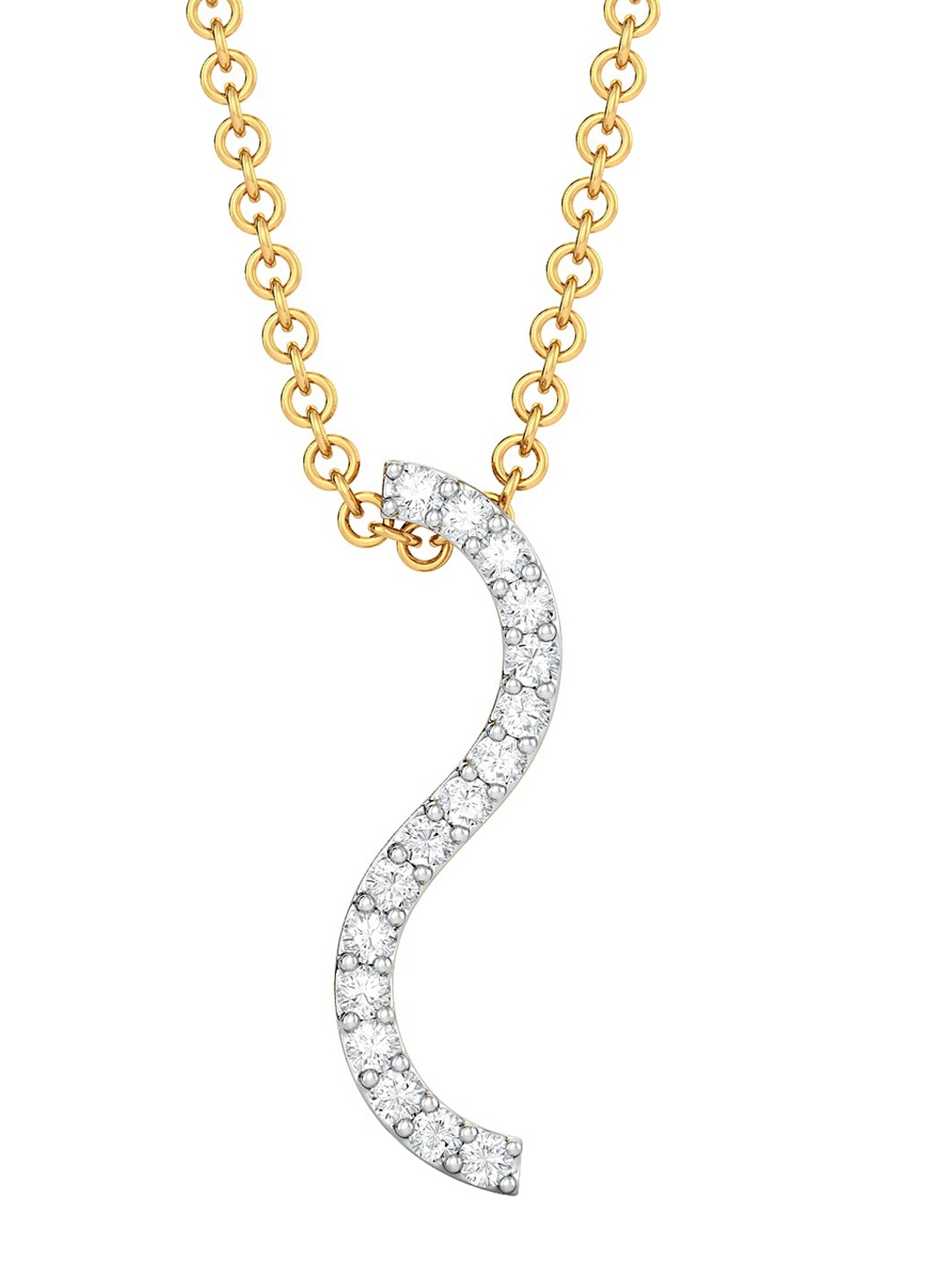 

MELORRA Cue The Dew Diamond-Studded Rhodium-Plated 18KT Gold Pendant- 0.98 gm