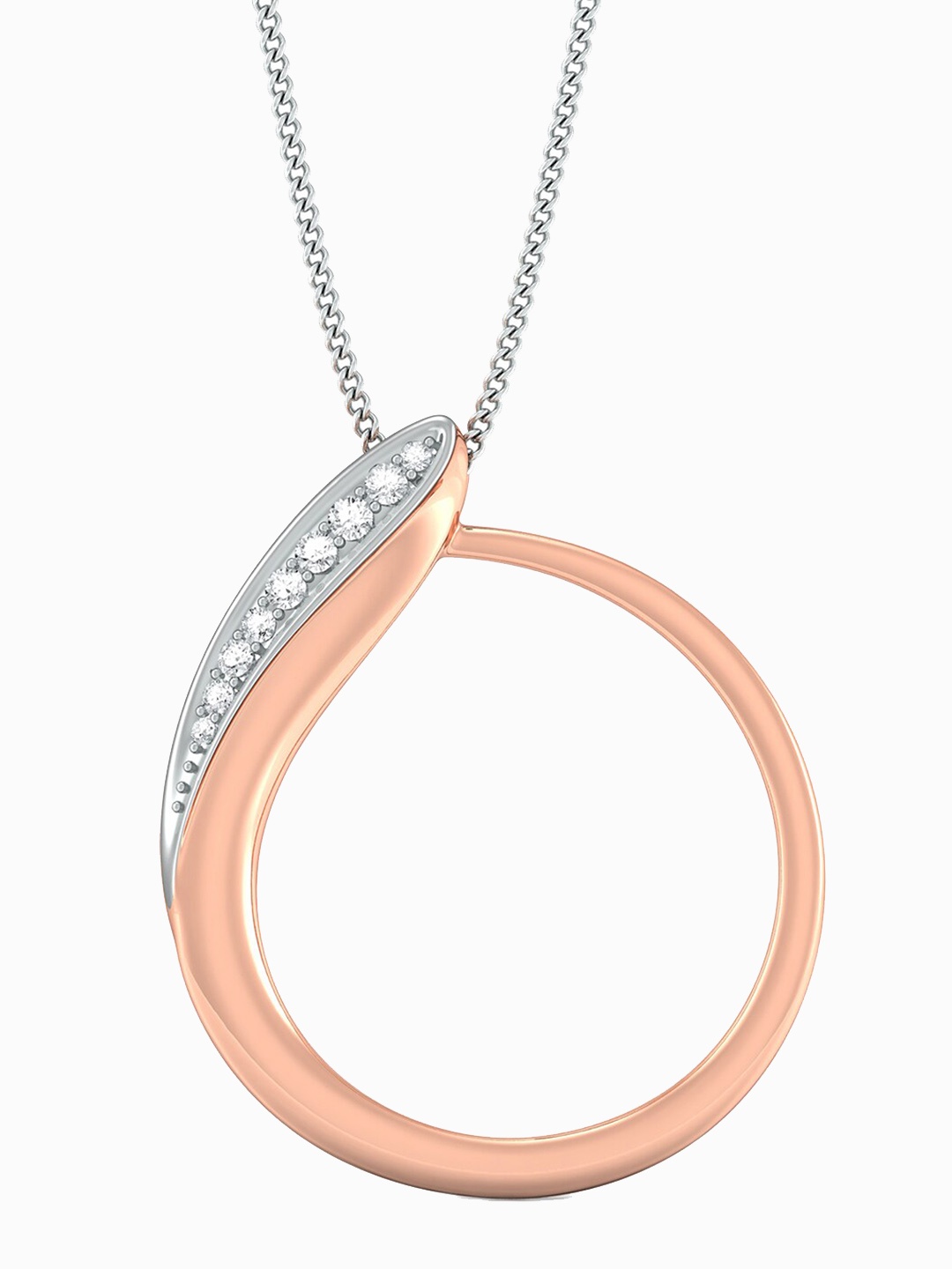 

MELORRA Curlicue 18KT Rose Gold Diamond Pendant-3.23gm