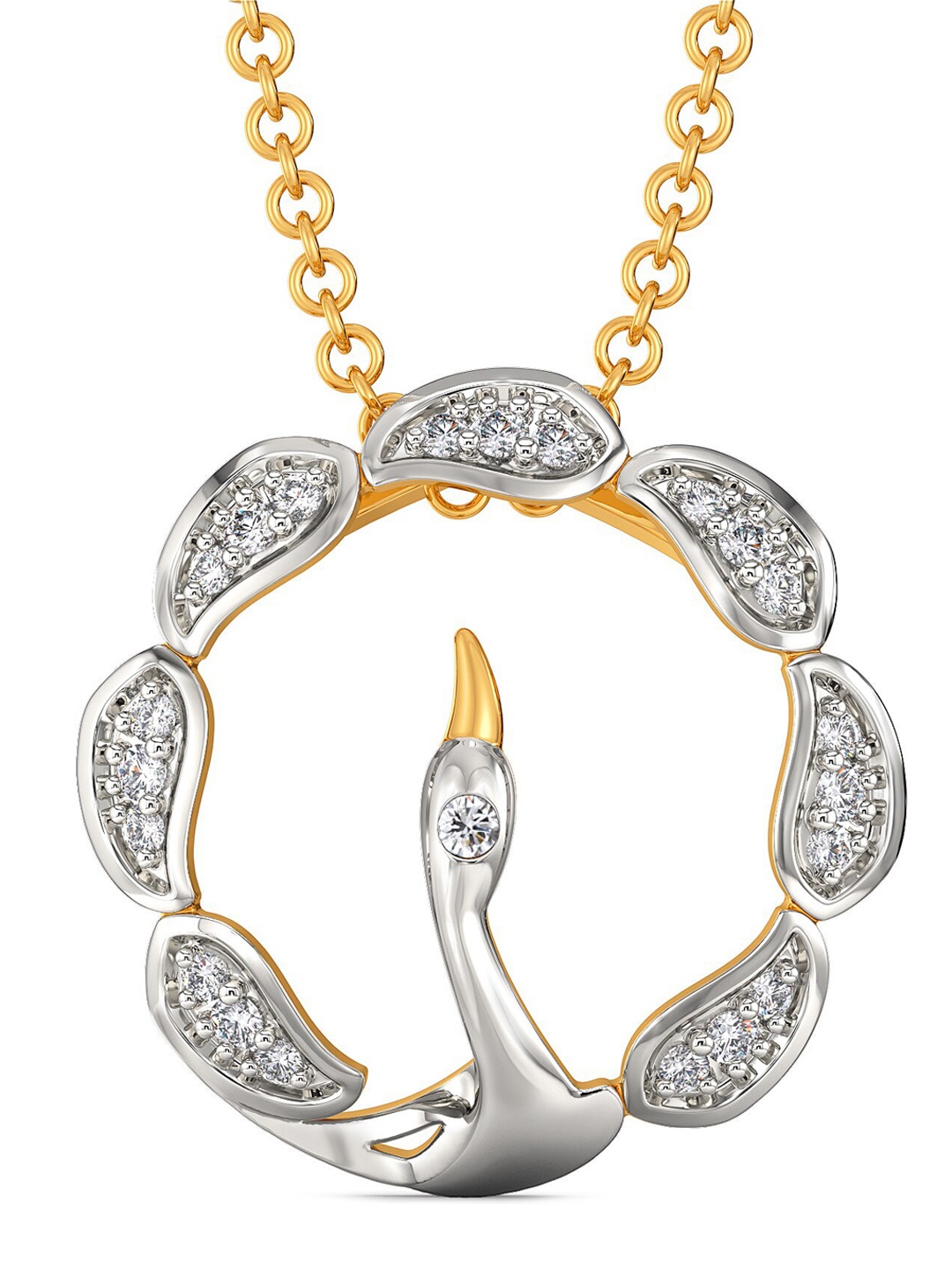 

Melorra Daring N Demure Rhodium-Plated 18KT Gold Diamond Pendant-2.09gm