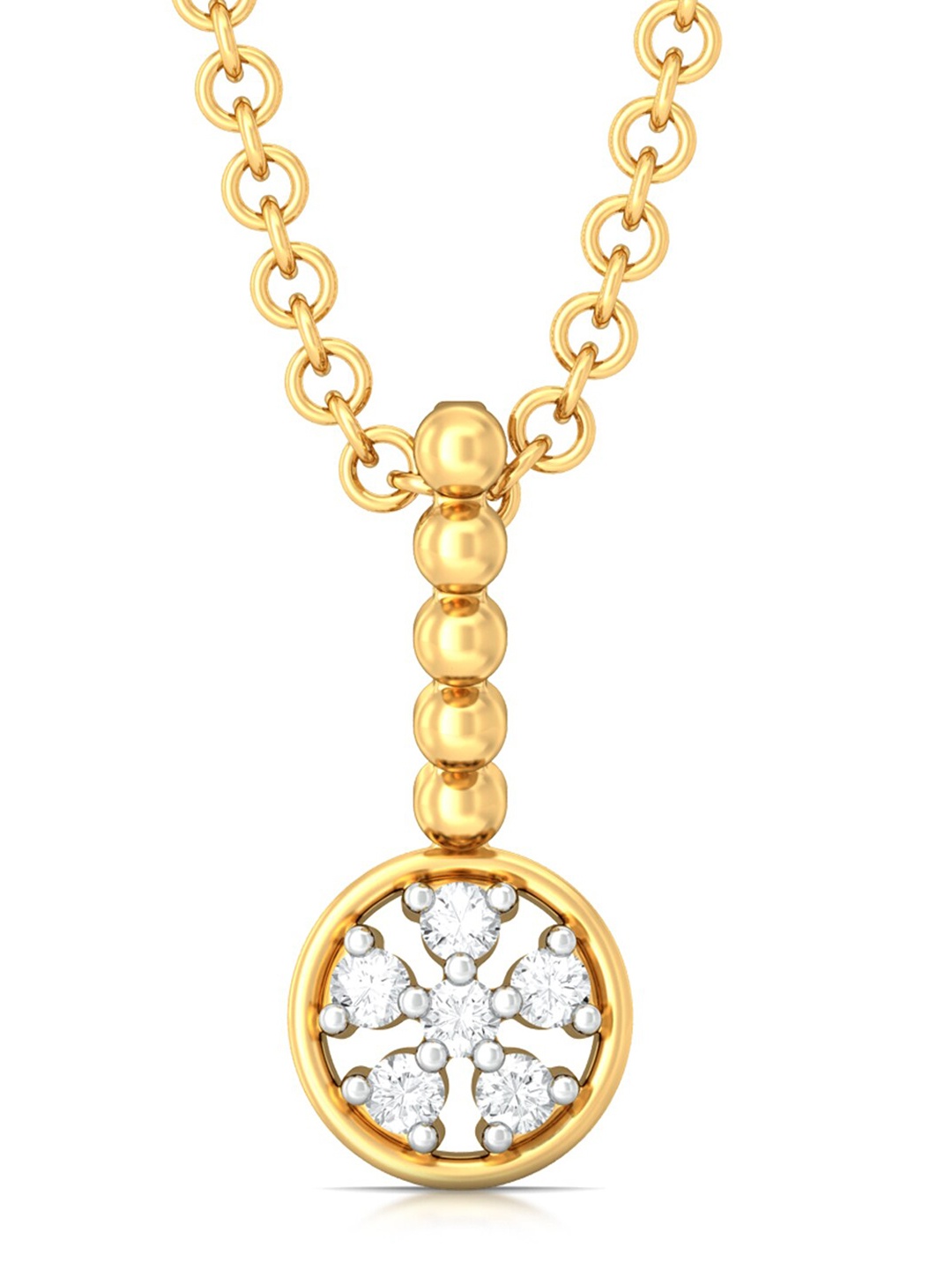

MELORRA Ferris Wheel Diamond-Studded Rhodium-Plated 18KT Gold Pendant- 0.58 gm