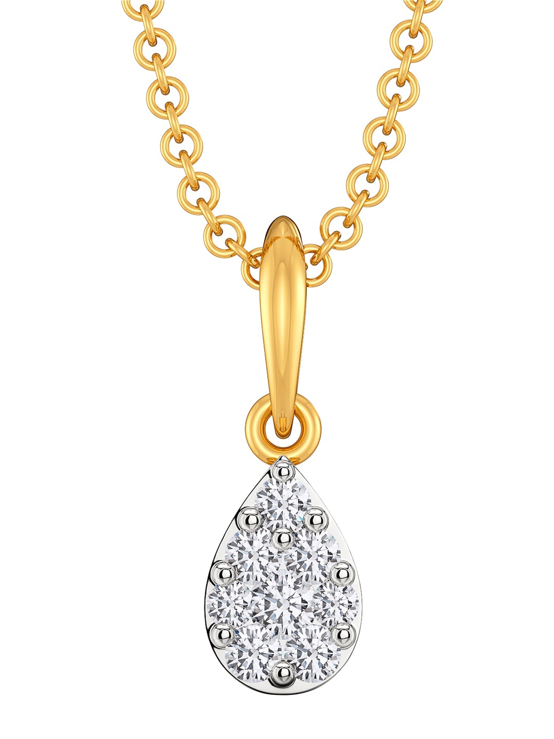 

MELORRA 18KT Dream Drops Rhodium Plated Diamond Pendant - 0.87 g, Yellow