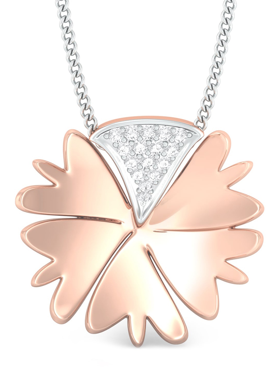 

Melorra Rosy Daisy 18KT Rose Gold Diamond Pendant-2.81gm