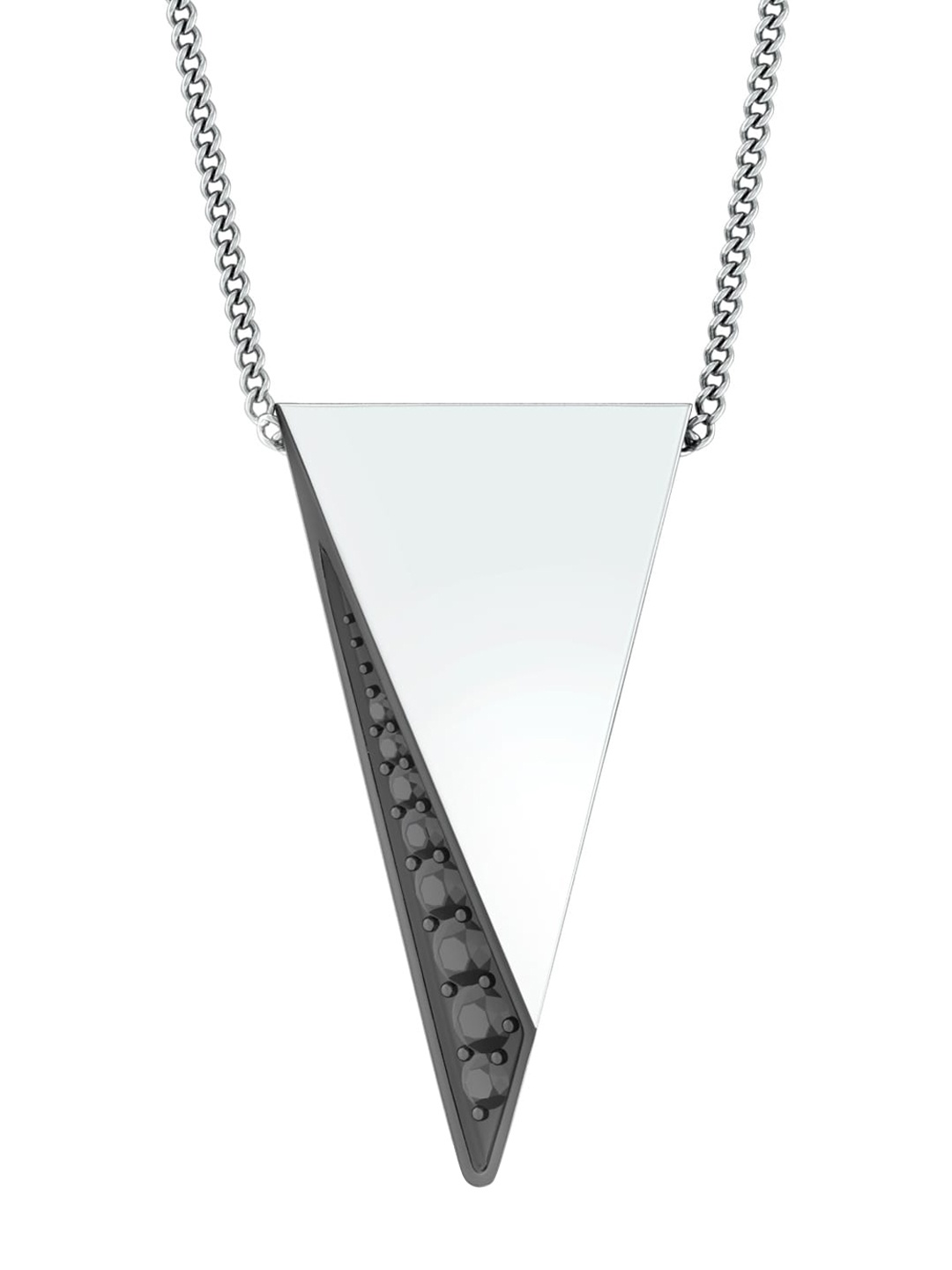 

MELORRA Arrowhead Rhodium-Plated 18KT White Gold Diamond Pendant-2.67gm, Silver
