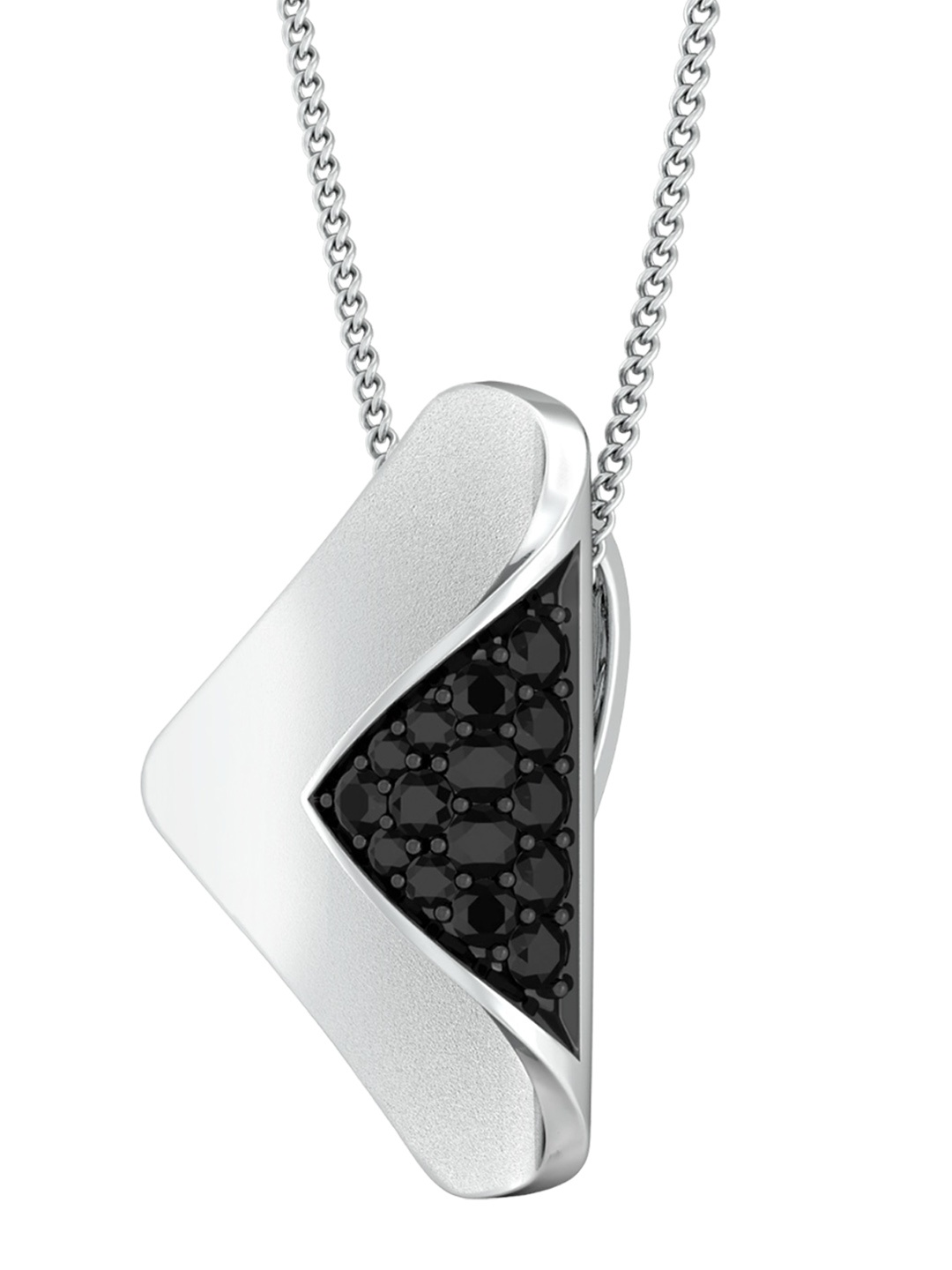 

MELORRA Paperwork 18KT White Gold Diamond Pendant-4.22gm, Silver