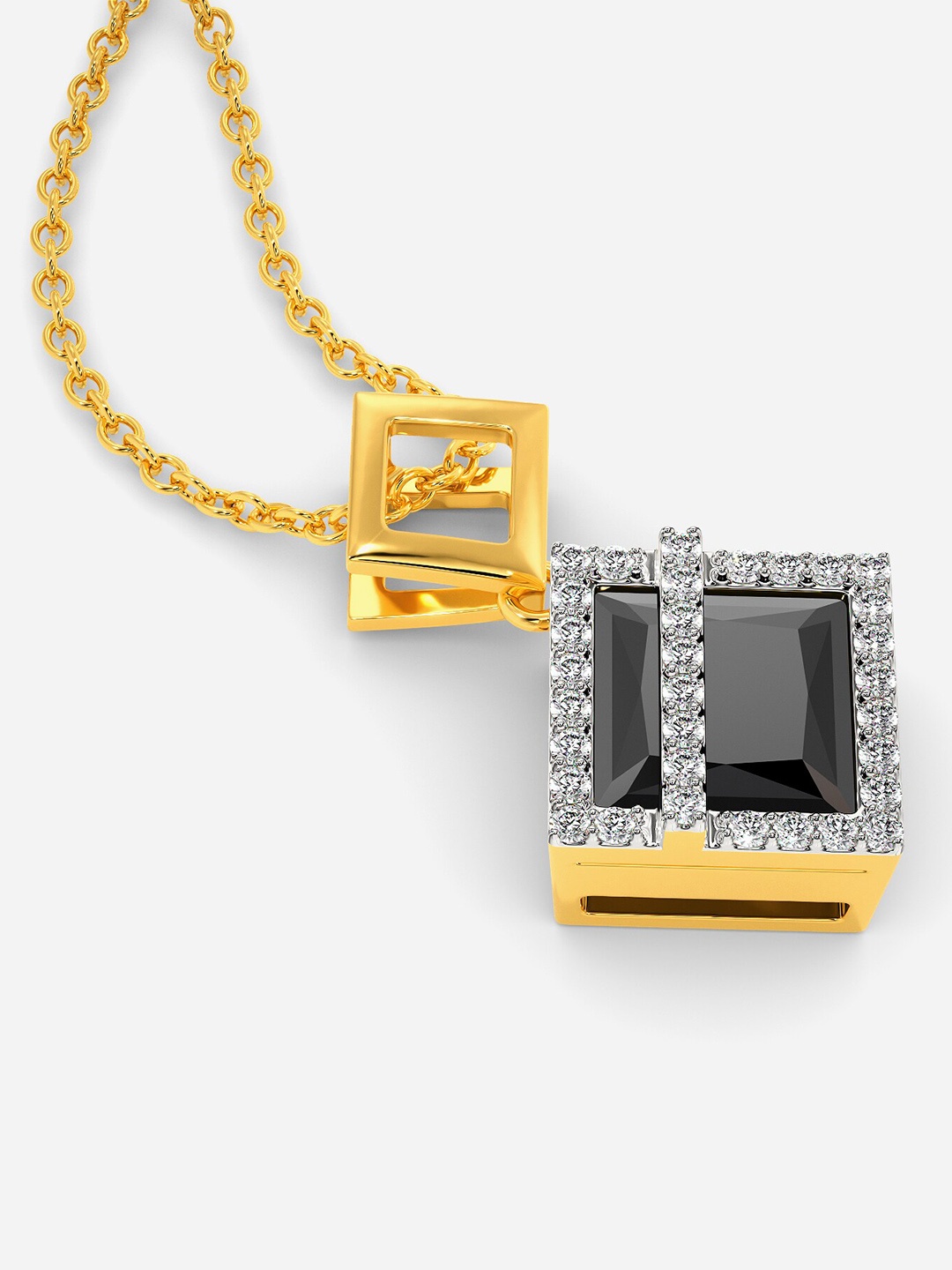 

MELORRA LBD Spirit Diamond-Studded Rhodium-Plated 18KT Gold Pendant- 2.87 gm