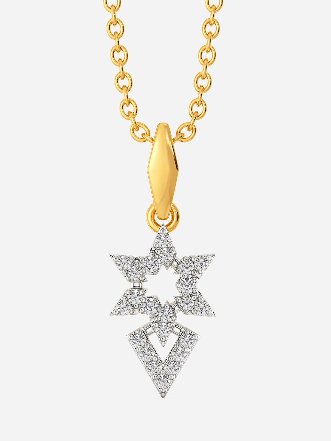 

MELORRA Monogram Miracle Diamond-Studded Rhodium-Plated 18KT Gold Pendant- 1.28 gm