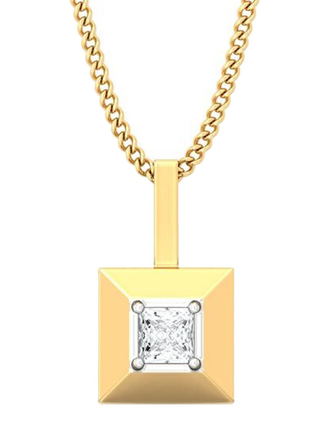 

Melorra 18KT Pyramid Valley Gold Diamond Pendant-1.05 g, Yellow