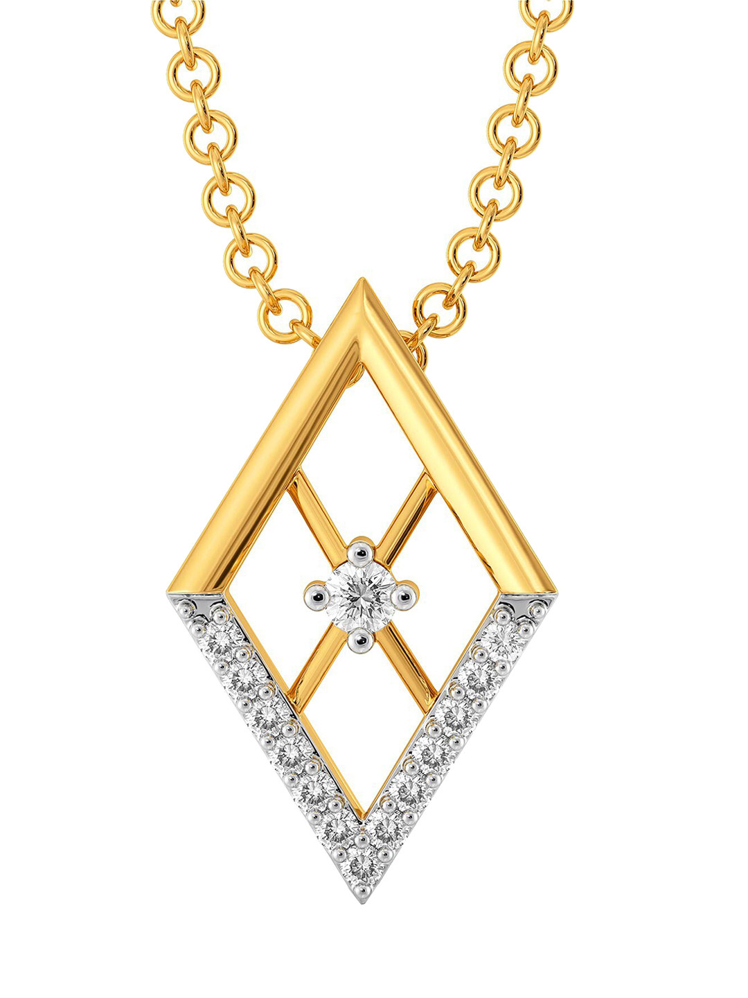 

MELORRA The Power Suit Diamond-Studded 18KT Gold Pendant- 1.8 gm