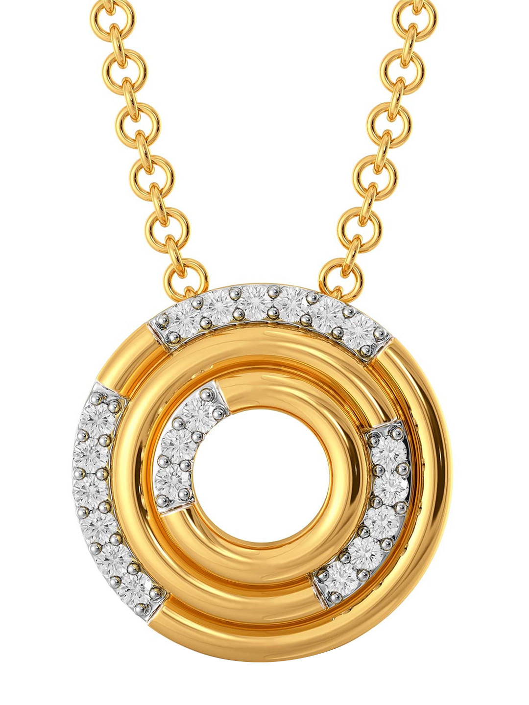 

MELORRA Hit Or Miss Rhodium-Plated 18KT Gold Diamond Pendant-2.18gm