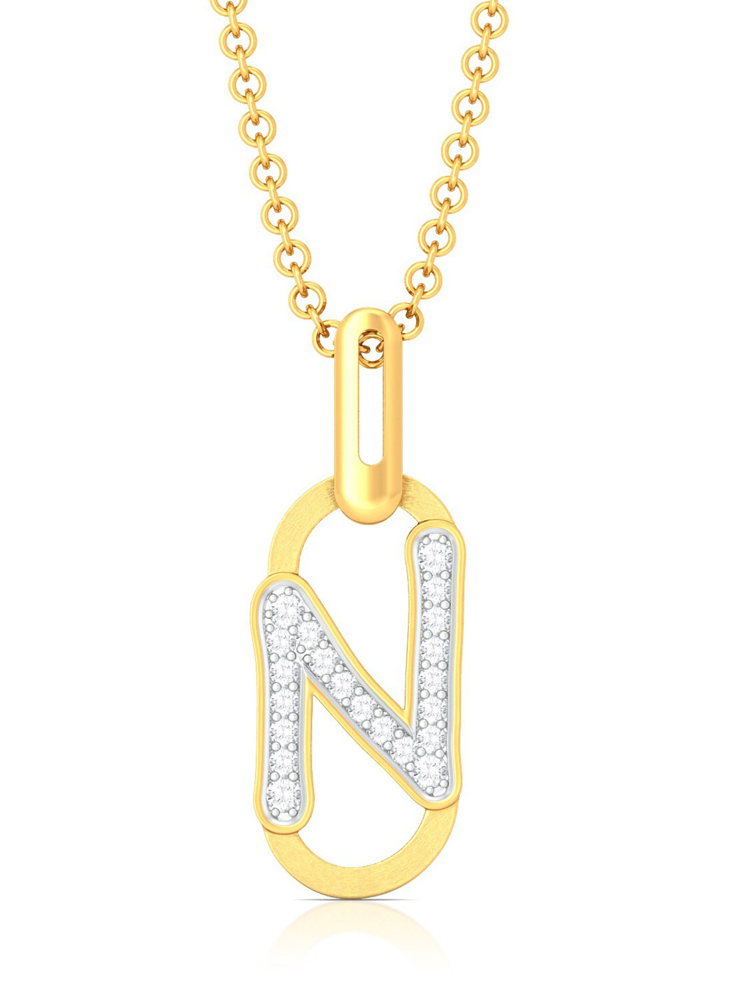 

MELORRA Nirvana Diamond-Studded Rhodium-Plated 18KT Gold Pendant- 1.9 gm
