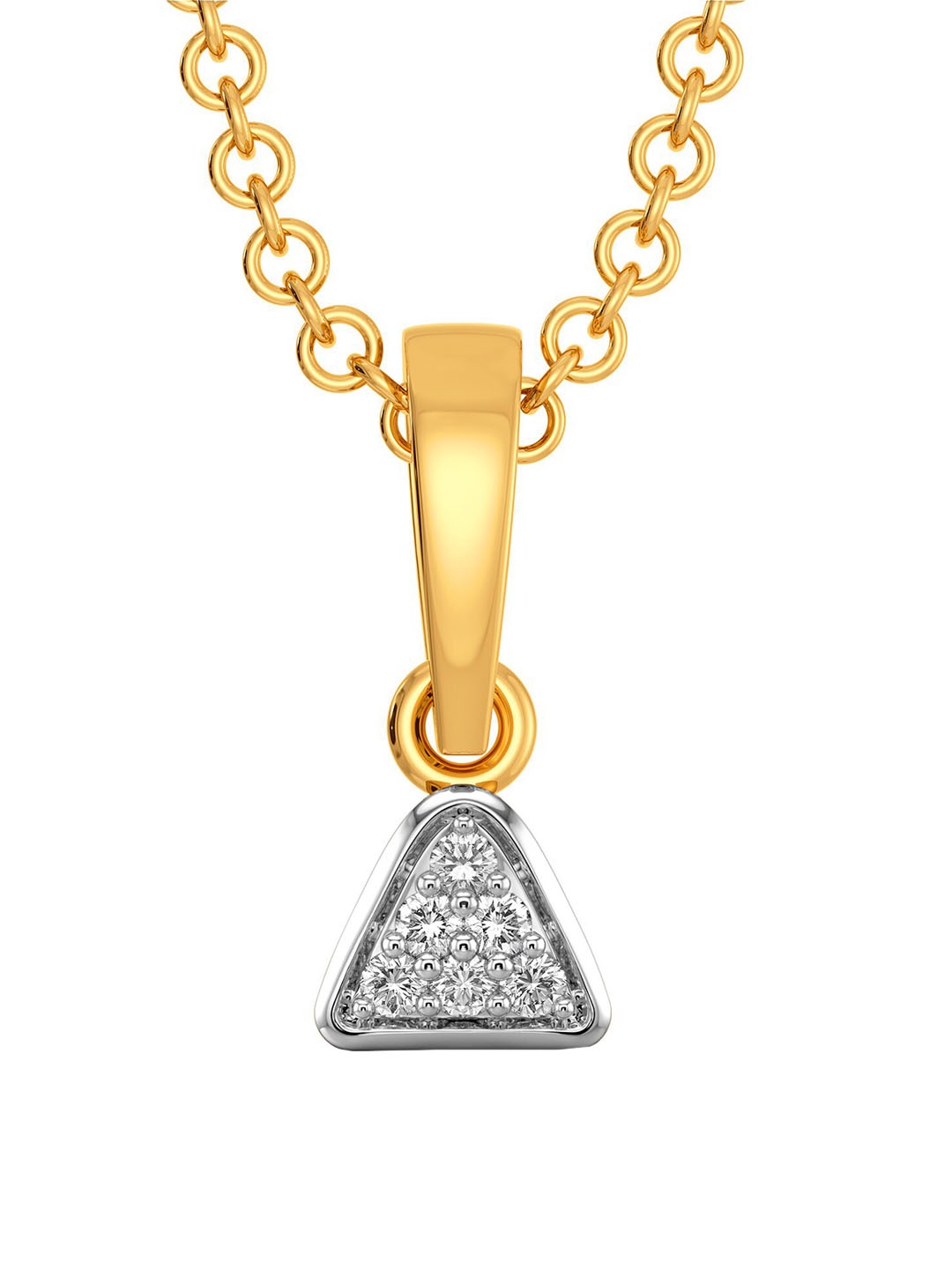 

MELORRA Sober Stride Diamond-Studded Rhodium-Plated 18KT Gold Pendant-0.6gm