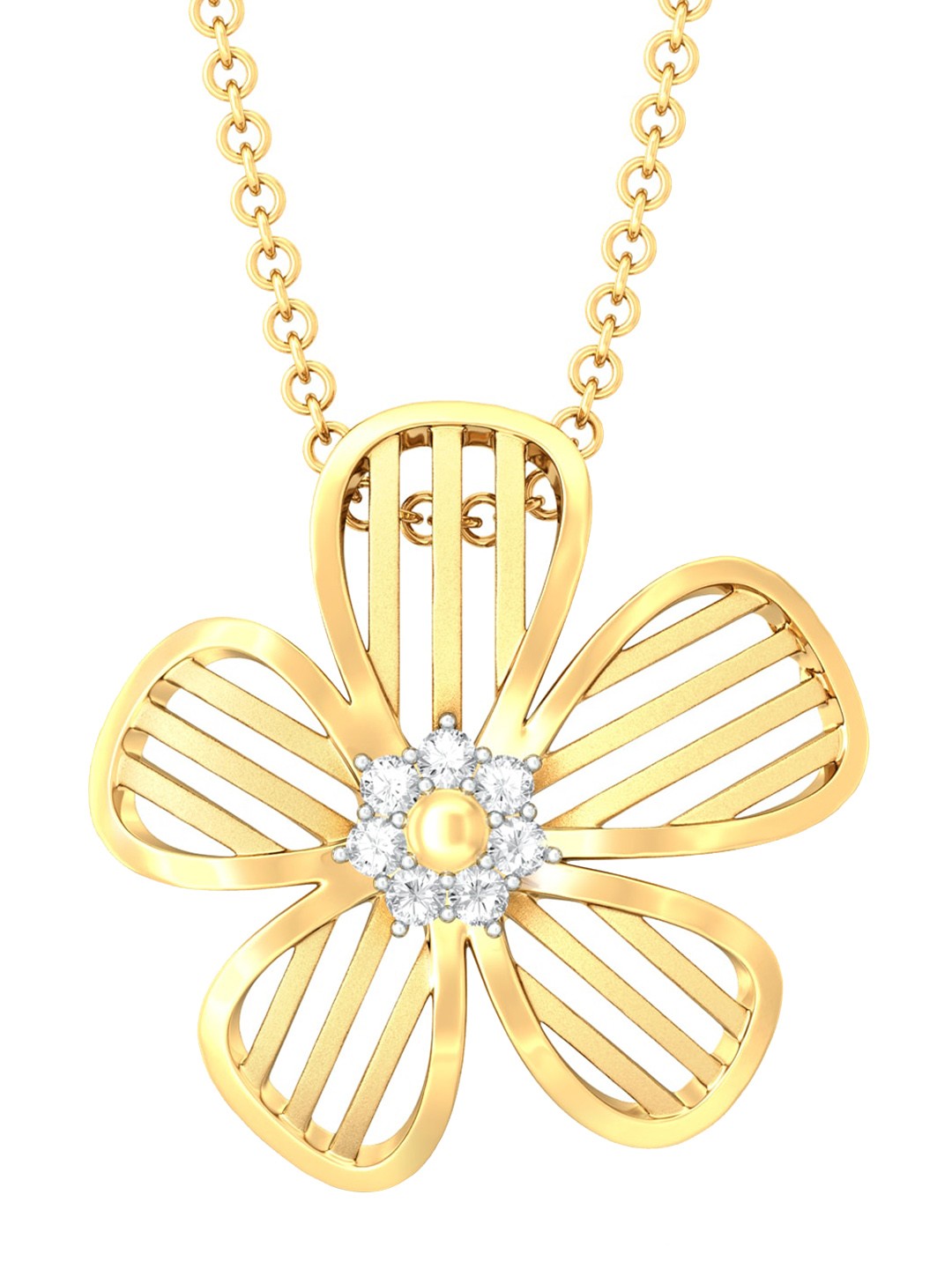 

MELORRA 18KT Daisy-Dee Gold Diamond Pendant-3.39 g