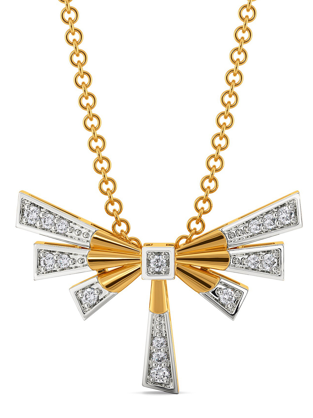 

MELORRA 18KT Strong Winged Gold Diamond Pendants-3.09 g, Yellow