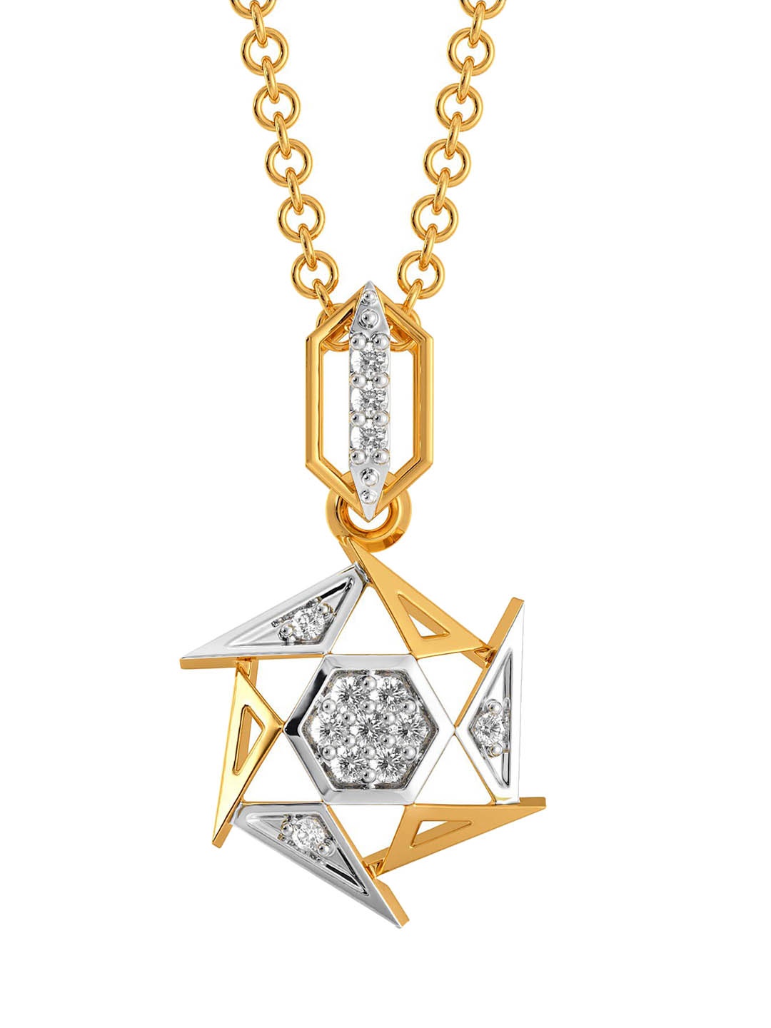

Melorra 18KT Prism Play Gold Diamond Pendant