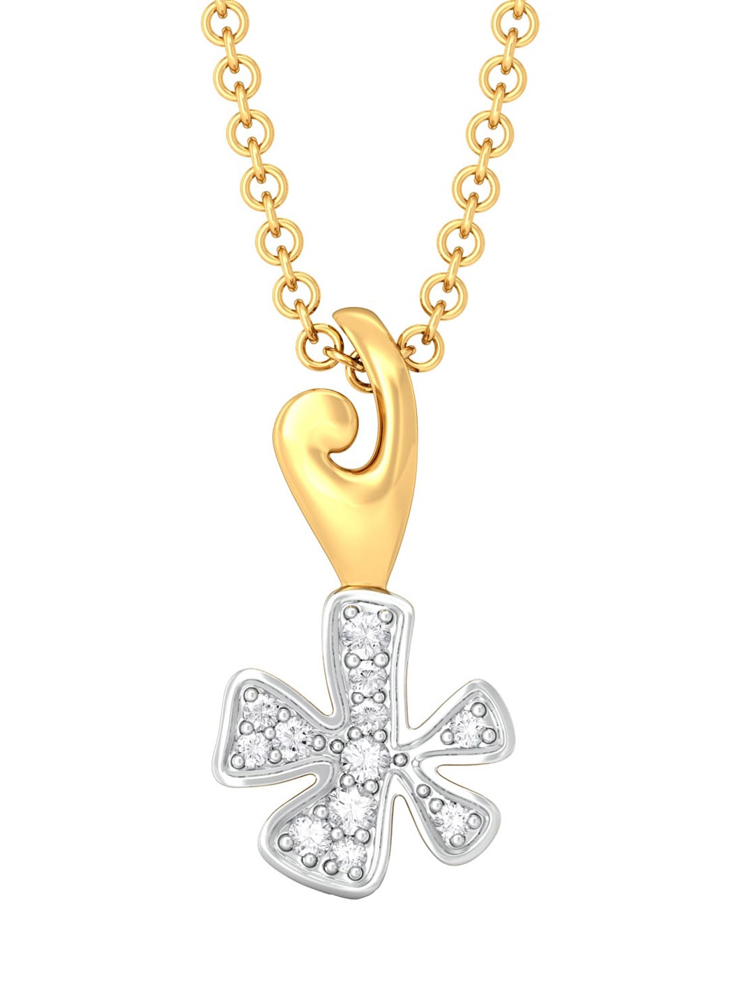 

MELORRA 18KT Dainty Drama Diamond Pendant 1.23 g, Gold