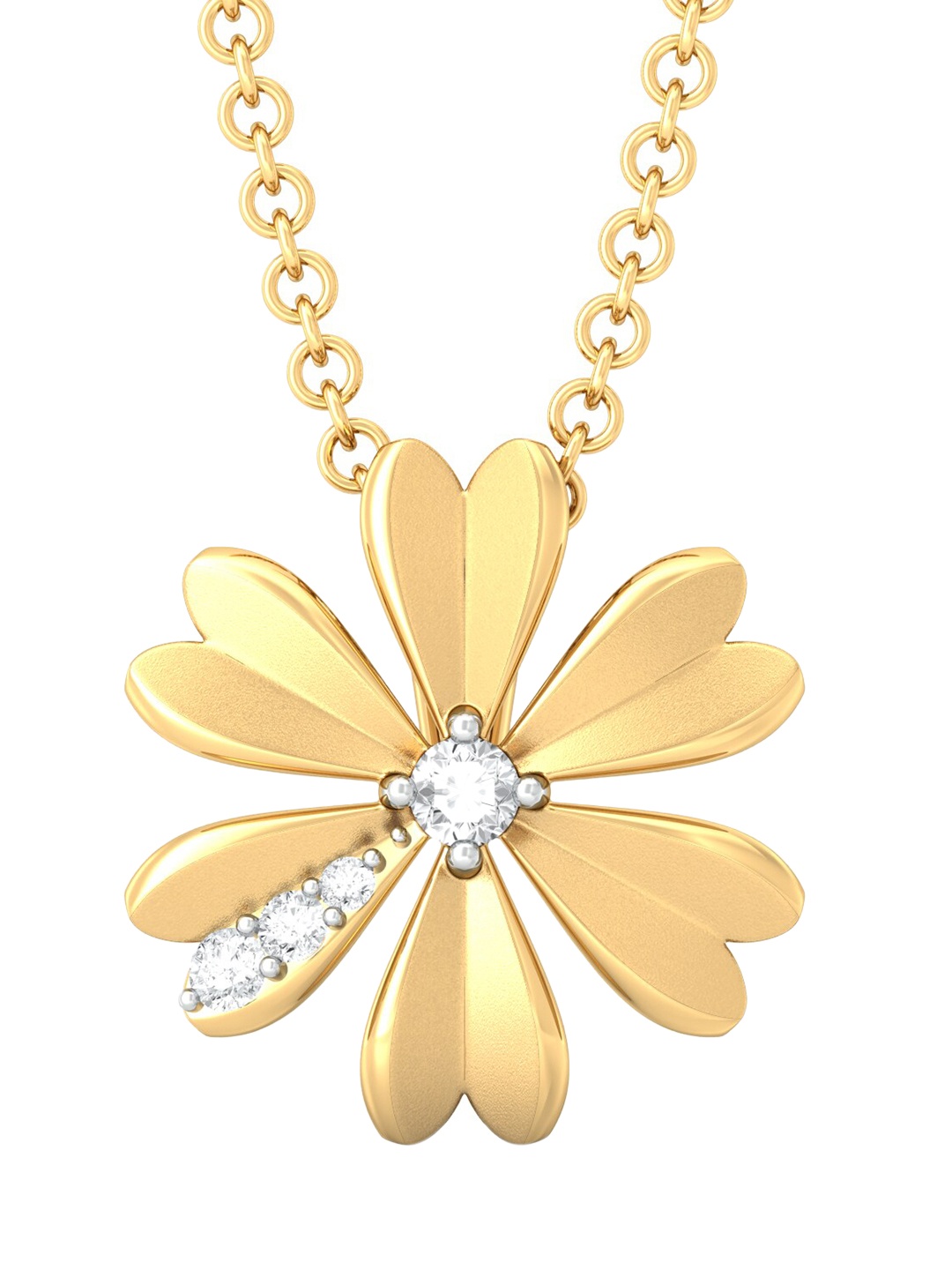 

MELORRA 18KT Peek-a-Bloom Diamond Pendant - 1.55 g, Yellow