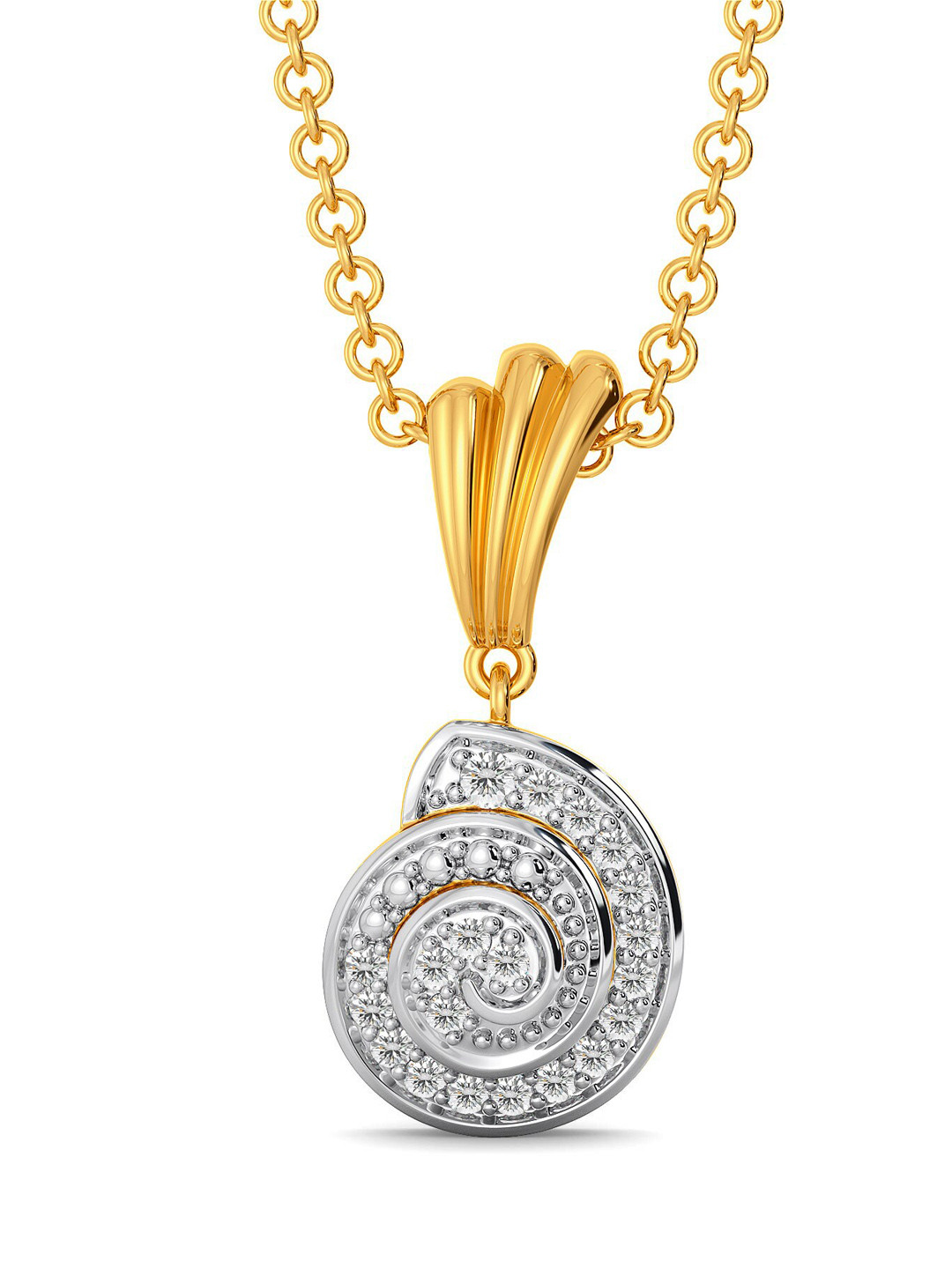 

MELORRA 18KT Ocean Bling Gold Diamond Pendant-1.93 g