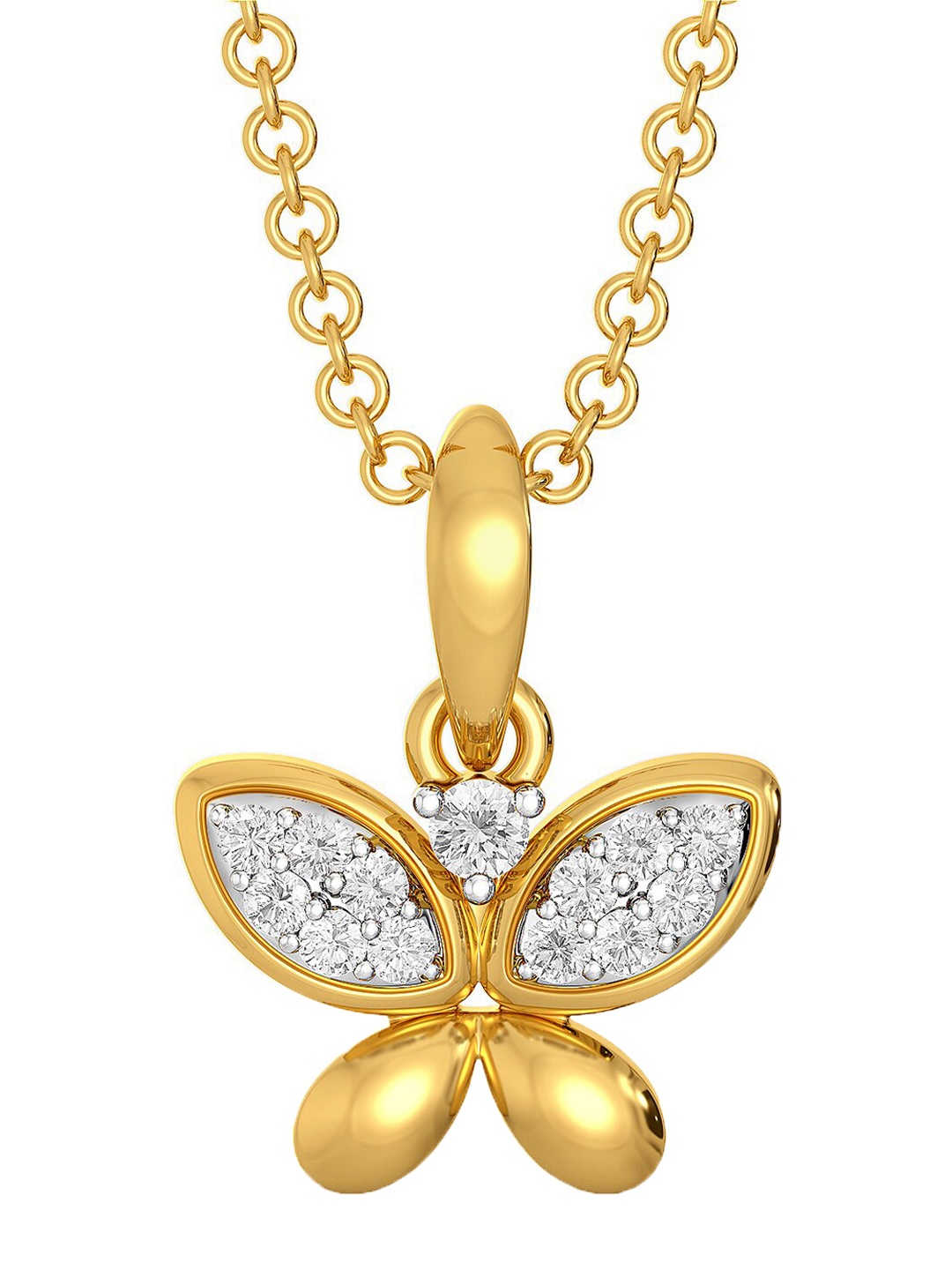 

MELORRA 18KT Wings of Glitter Gold Diamond Pendants-1.3 g, Yellow