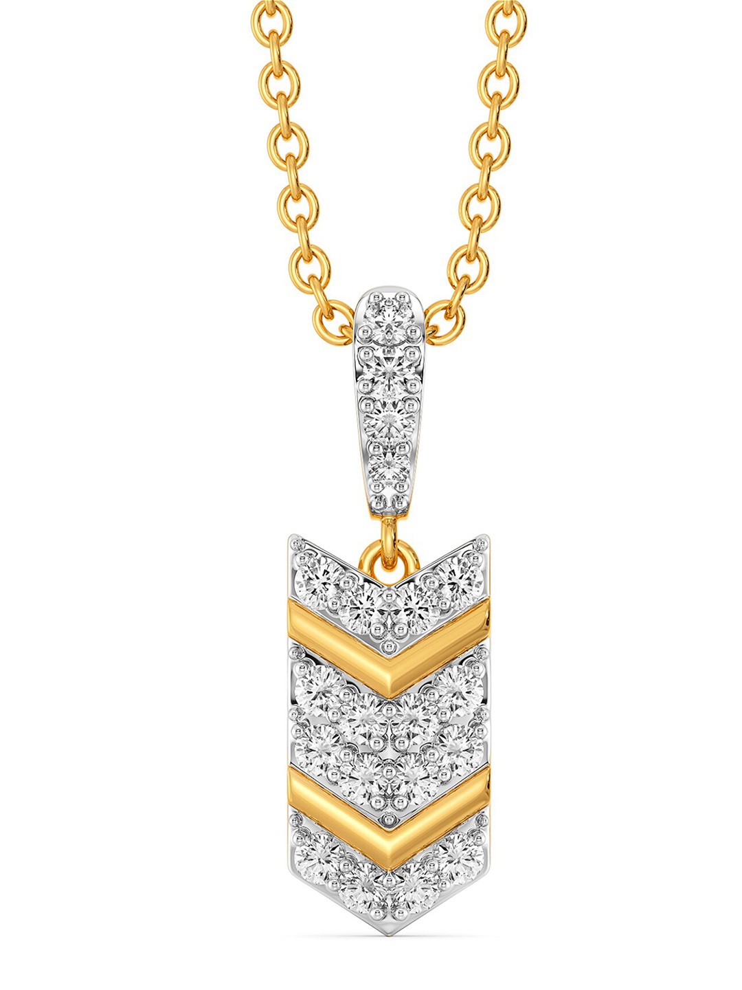 

MELORRA Athlete's Leisure Diamond-Studded Rhodium-Plated 18KT Gold Pendant- 1.92 gm
