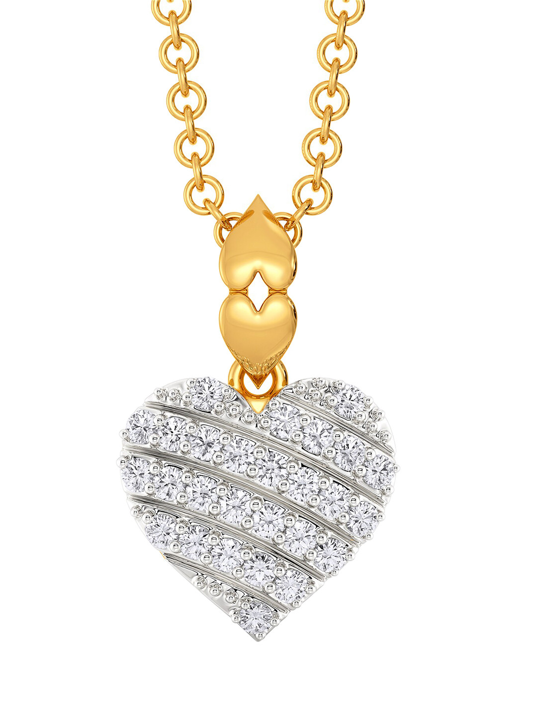 

Melorra 18KT Elite Hearts Gold Diamond Pendant-1.4 g