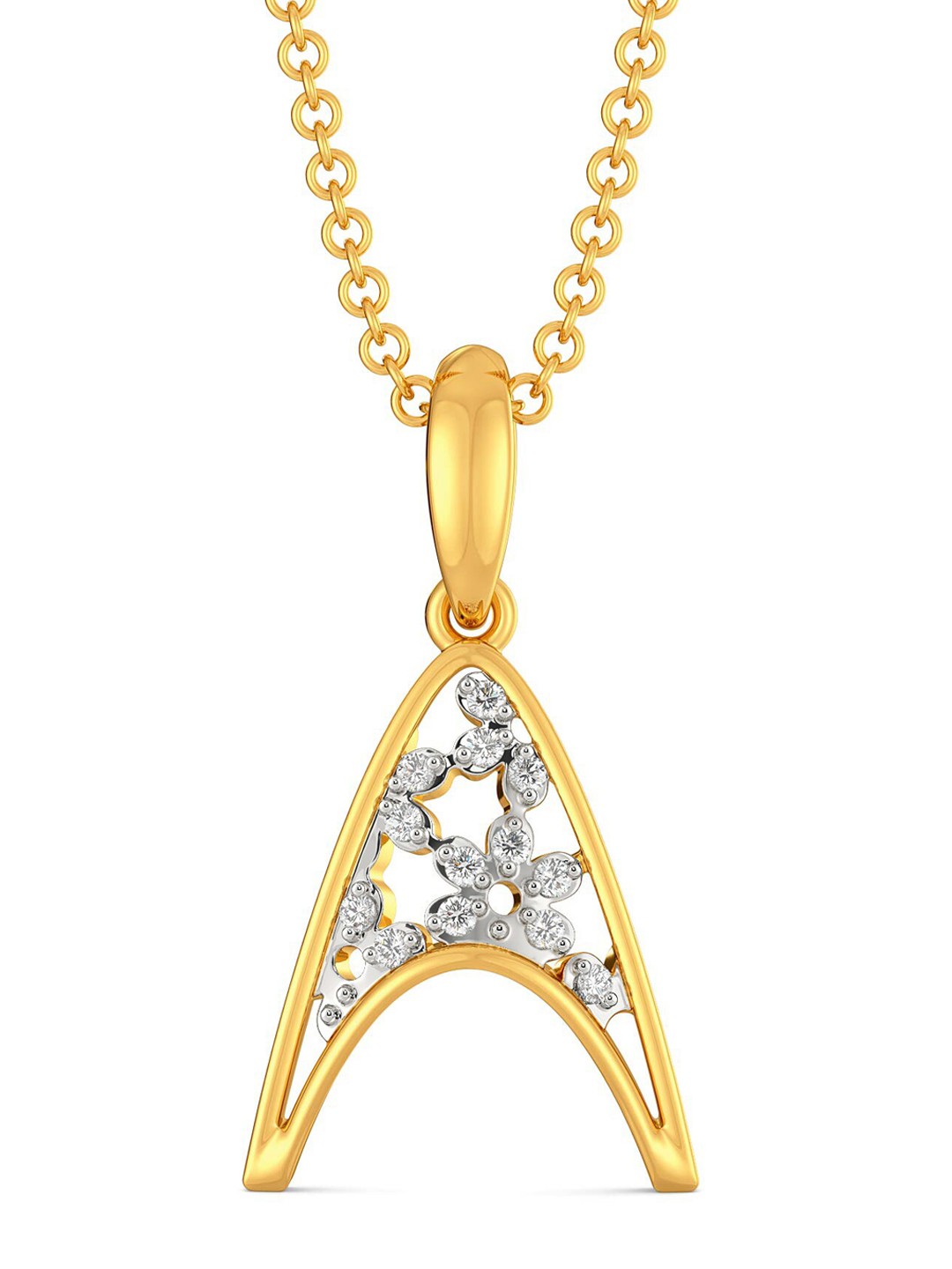 

MELORRA 18KT Lace Trance Gold Diamond Pendants-1.92 g, Yellow
