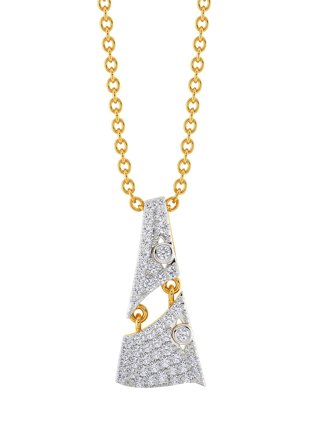 

MELORRA Hubby Shirt Diamond-Studded Rhodium-Plated 18KT Gold Pendant-1.87gm