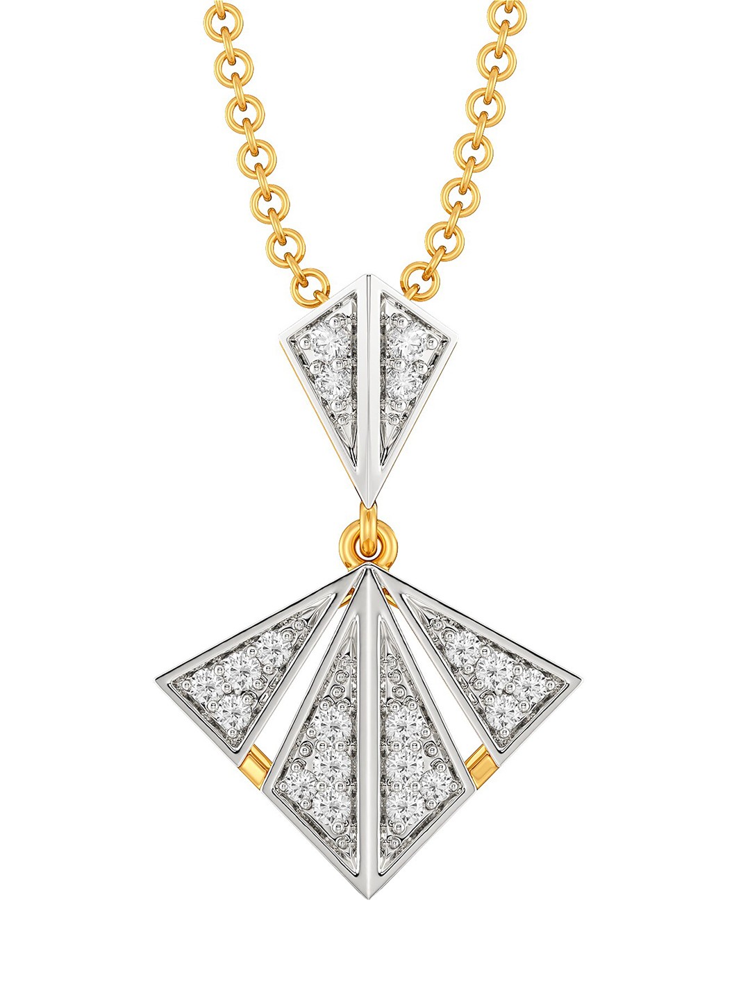 

MELORRA My Kinda Tailored Diamond-Studded Rhodium-Plated 18KT Gold Pendant- 2.25 gm