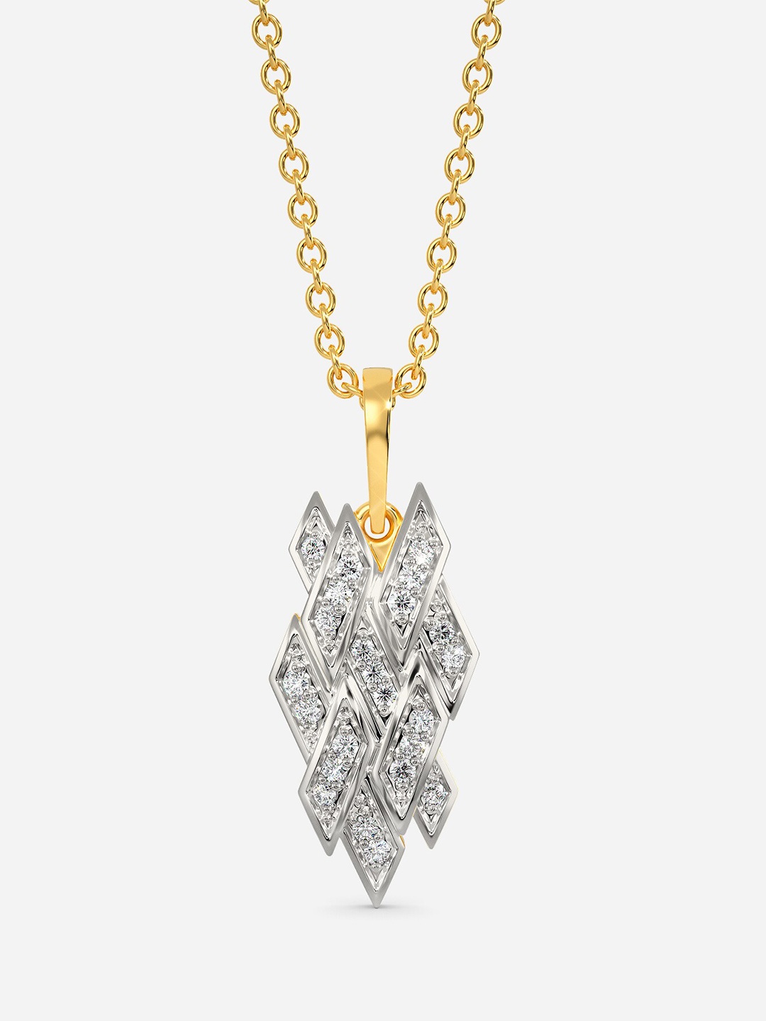 

MELORRA Yearning for Yarns Diamond-Studded Rhodium-Plated 18KT Gold Pendant-2.11gm