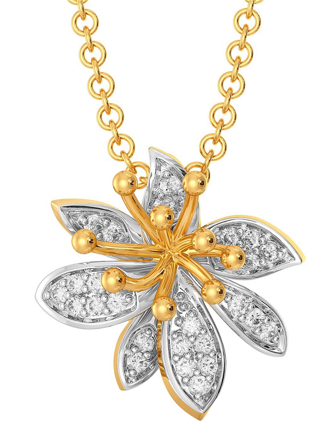 

MELORRA 18KT Gold Daisy Dew Pendant with Diamonds-1.89g