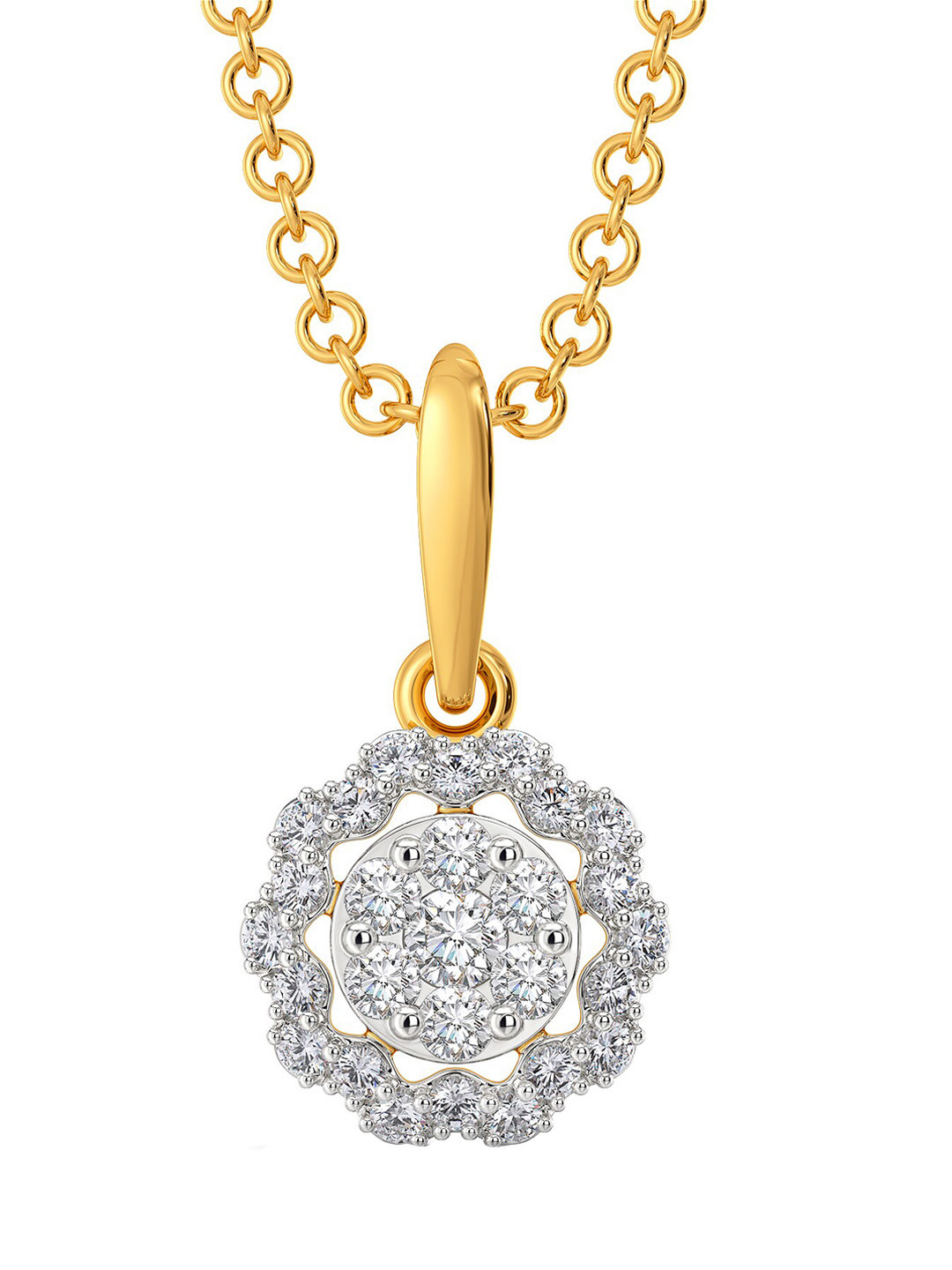 

MELORRA 18KT Wave Weather Gold Diamond Pendant - 1.15g