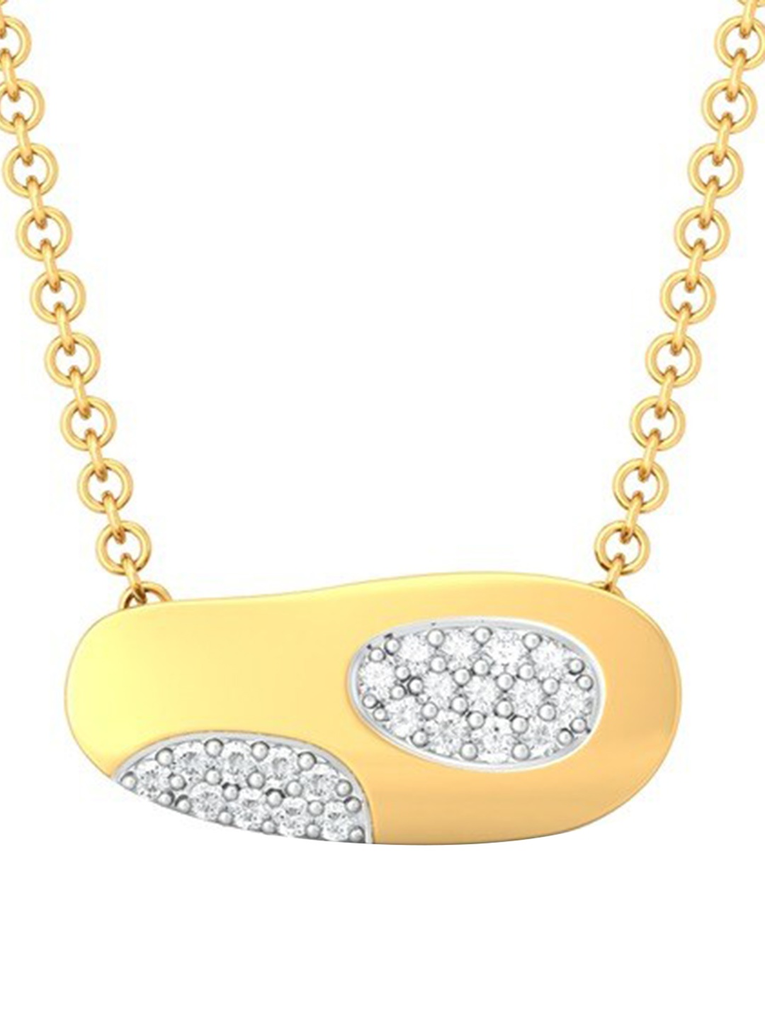 

MELORRA Sweet Spot Diamond-Studded Rhodium-Plated 18KT Gold Pendant-1.28 gm