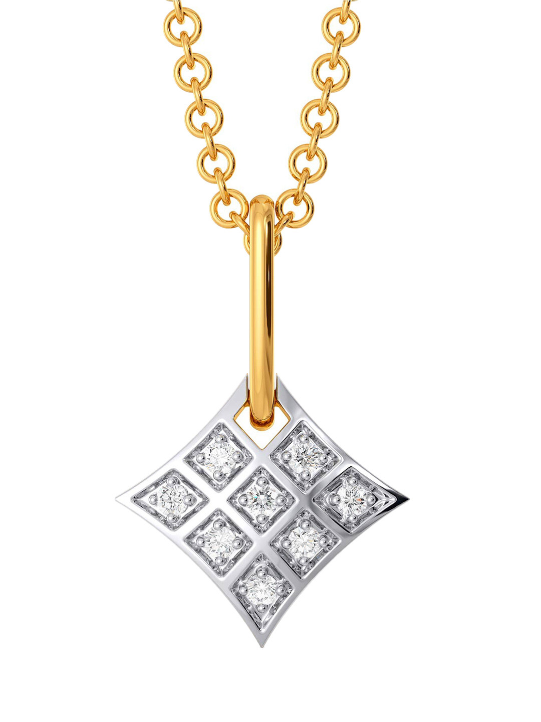 

MELORRA Tattersall Tales Diamond-Studded Rhodium-Plated 18KT Gold Pendant- 0.95 gm
