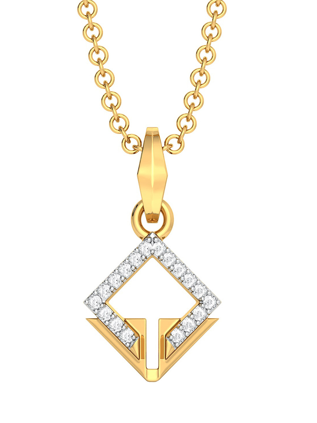 

Melorra 18KT Delta Dainty Gold Diamond Pendant, Yellow