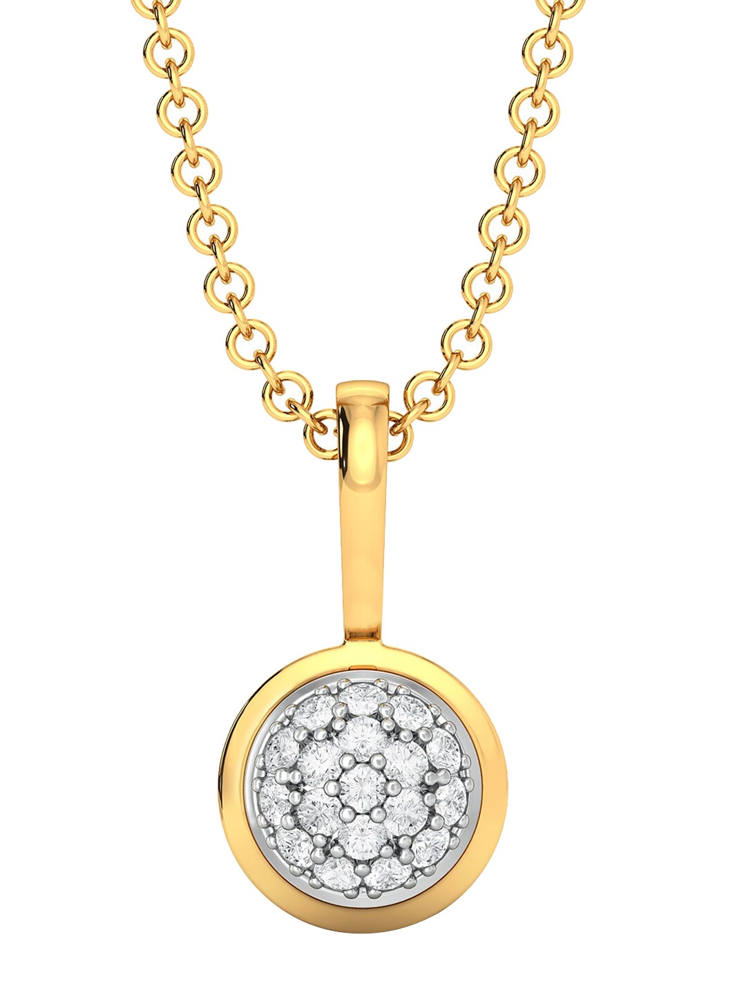 

MELORRA Core Moore Rhodium-Plated 18KT Gold Diamond Studded Pendant-1.27gm