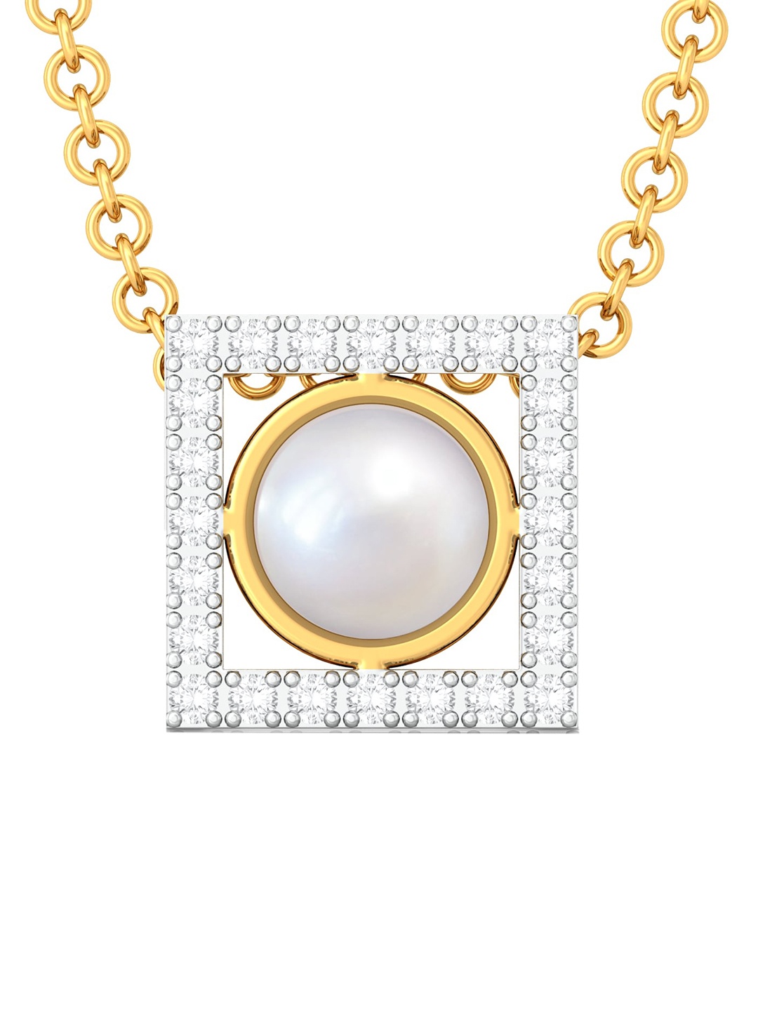 

MELORRA To be Square Diamond-Studded 18KT Gold Pendant- 1.67 gm