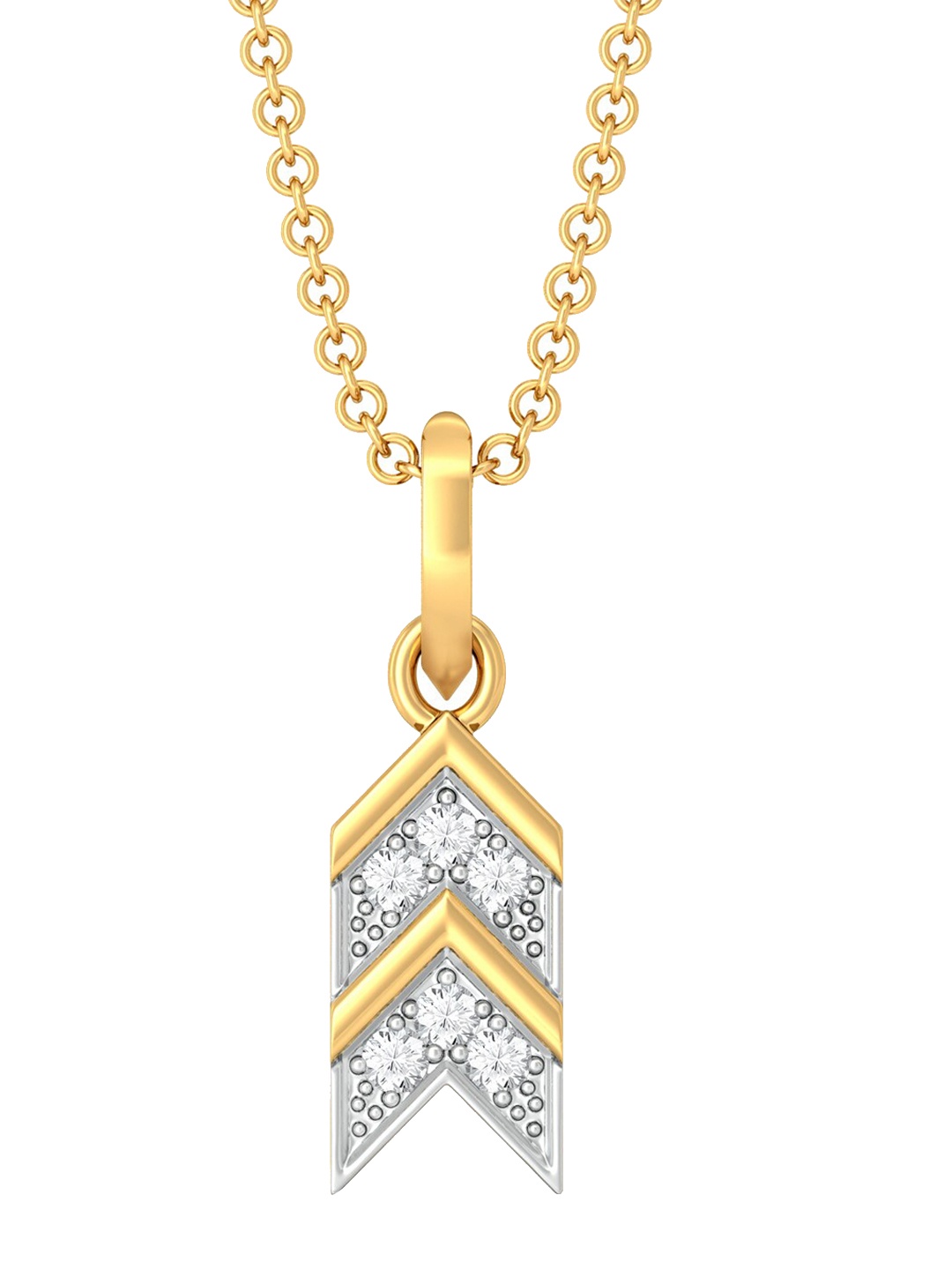 

Melorra 18KT Arrow Bolero Gold Diamond Pendant-1.67 g, Yellow
