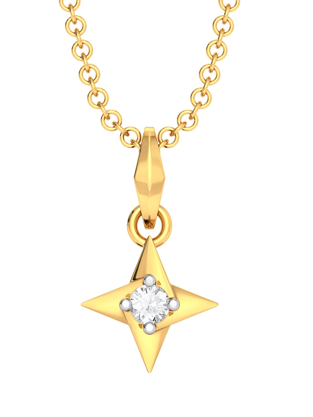 

MELORRA Fidget Digit Diamond-Studded Rhodium-Plated 18KT Gold Pendant- 1.11 gm