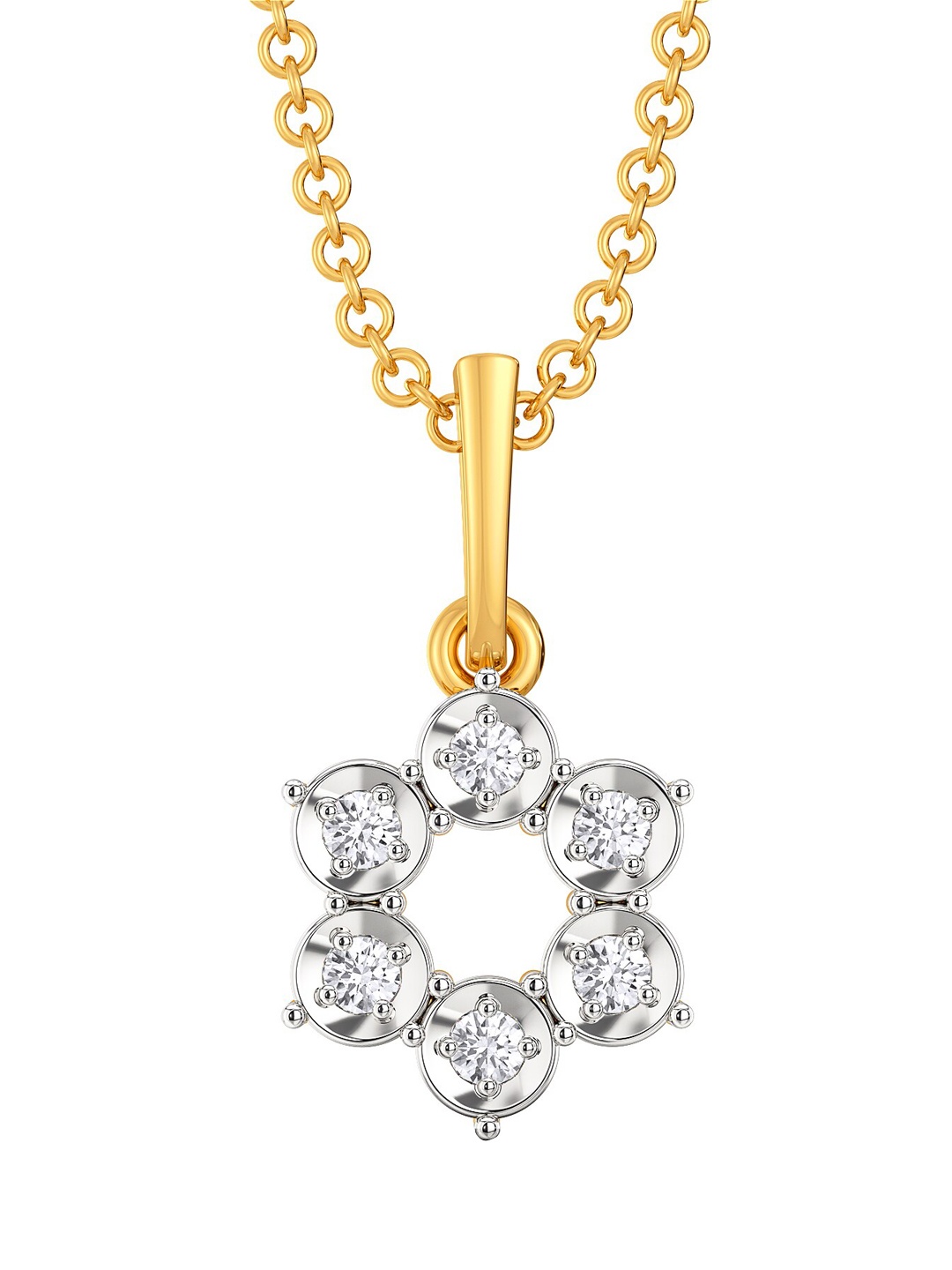 

Melorra Classy Romance Diamond-Studded 18KT Gold Pendant - 1.22gm
