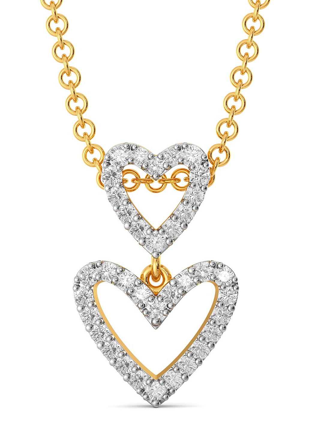

MELORRA The Bow Story Rhodium-Plated 18KT Gold Diamond Pendant-1.8gm